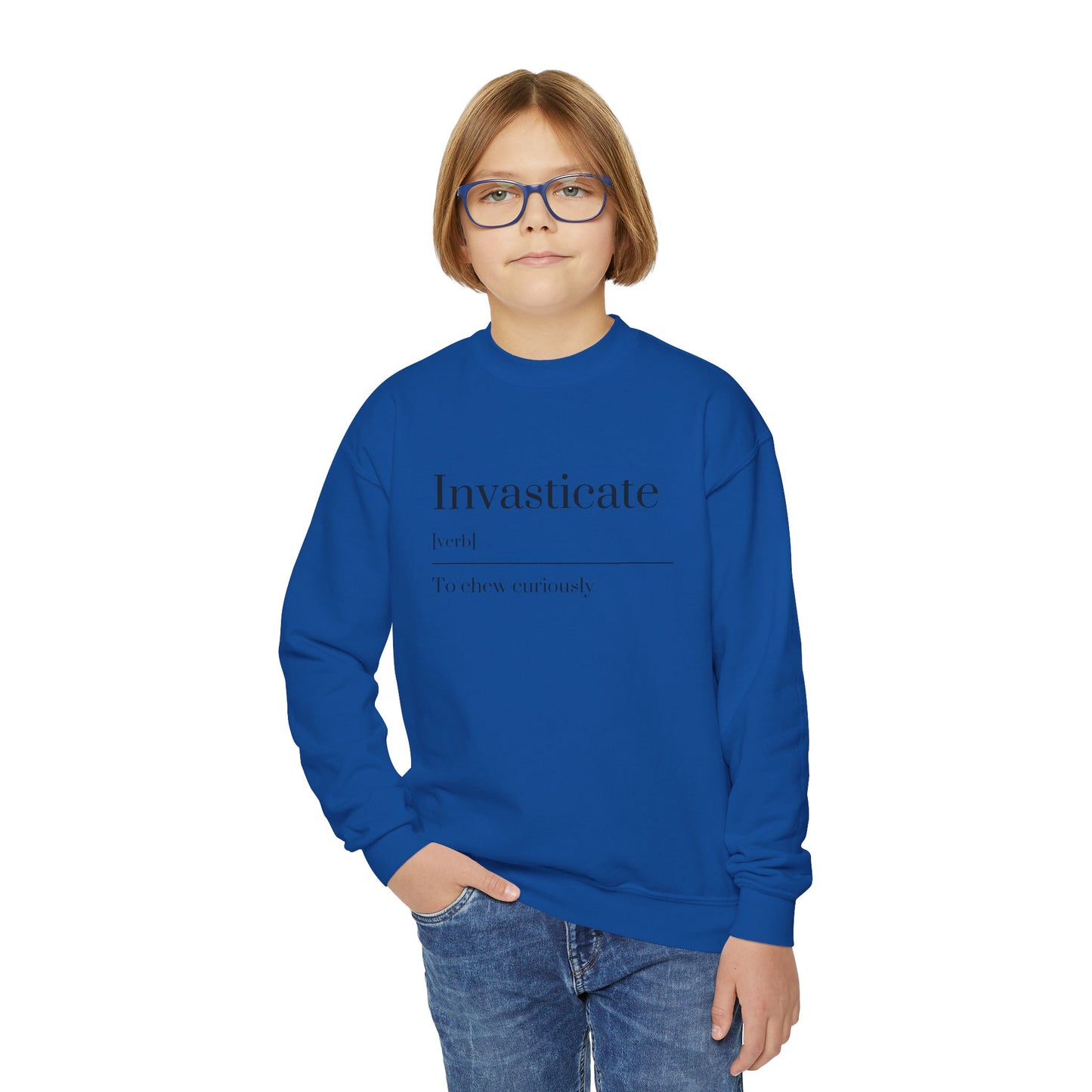 Invasticate Youth Crewneck Sweatshirt, Cool Sweatshirt for Kids, Youth Clothing, Trendy Apparel, Inspirational Gift, Cozy Fashion
