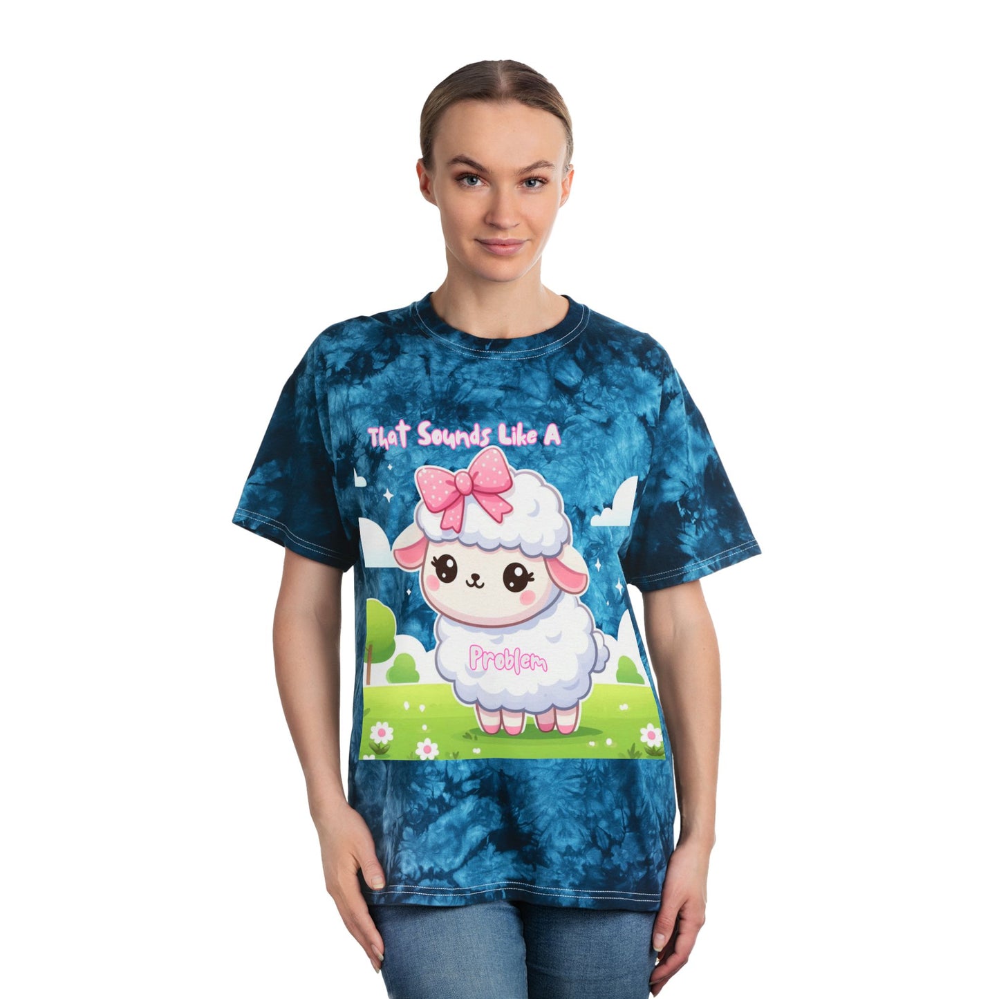 Cute Tie-Dye Tee with Adorable Sheep Graphic – Perfect for Casual Days & Gifts!