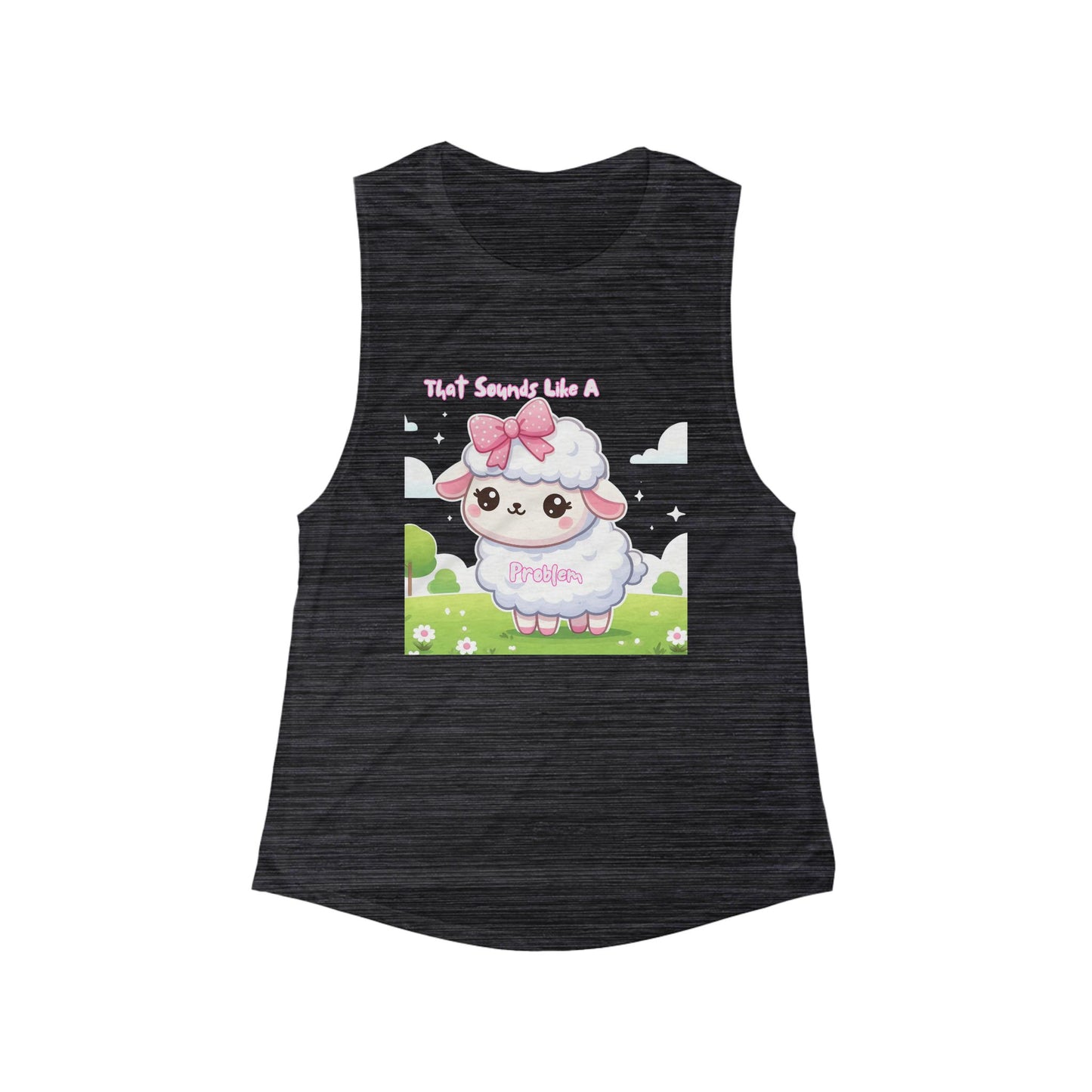 Cute Sheep Graphic Muscle Tank for Women - 'That Sounds Like A Protein'