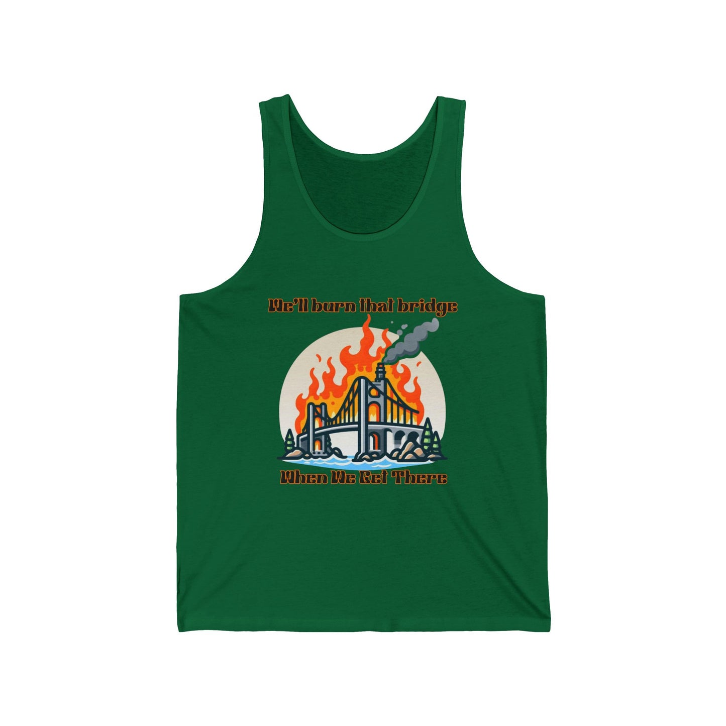 Fire Bridge Graphic Unisex Jersey Tank - Perfect for Festivals and Casual Outings