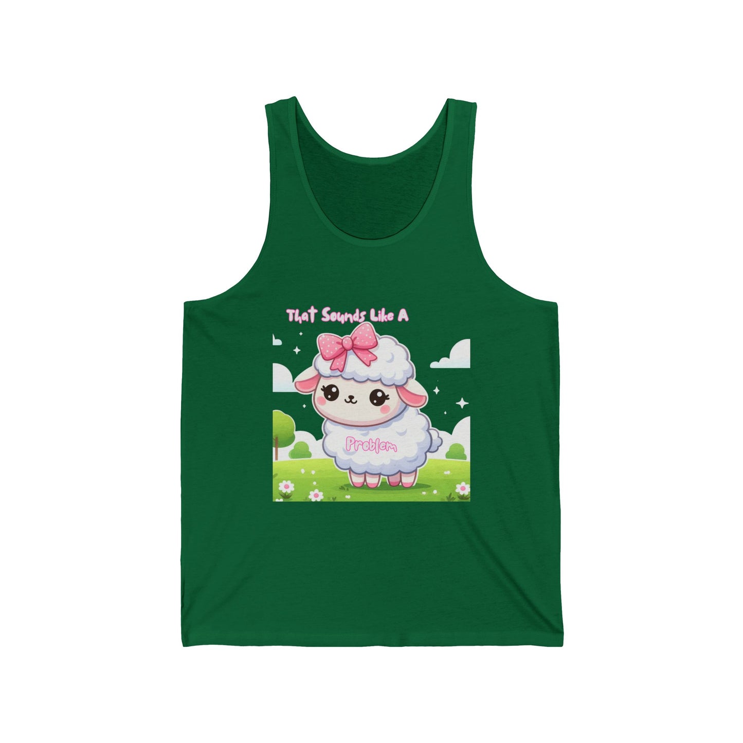 Cute Kawaii Sheep Unisex Jersey Tank Top - Perfect for Summer Fun!