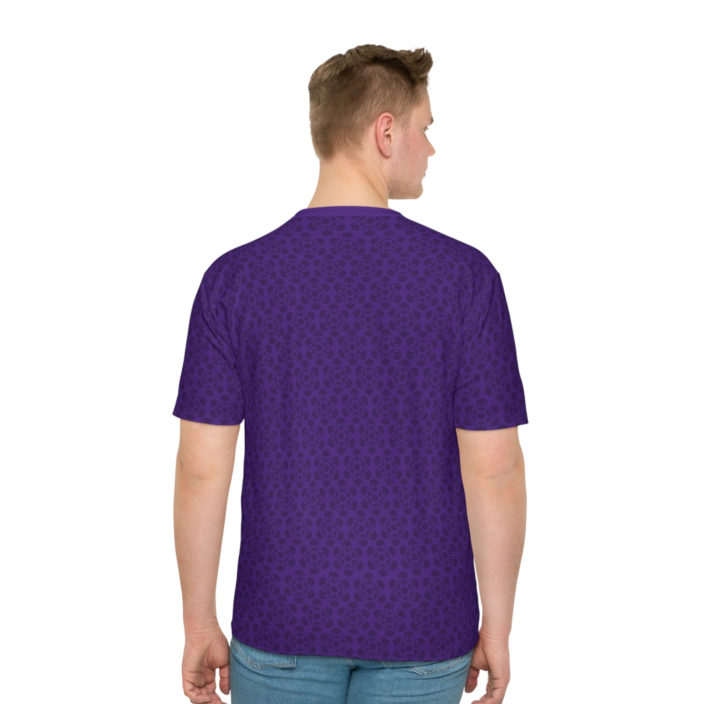 Mens Casual Graphic Tee Stylish Loose Tshirt Gift for Him Summer Fashion Relaxed Fit Wear Alien Flowers Purple
