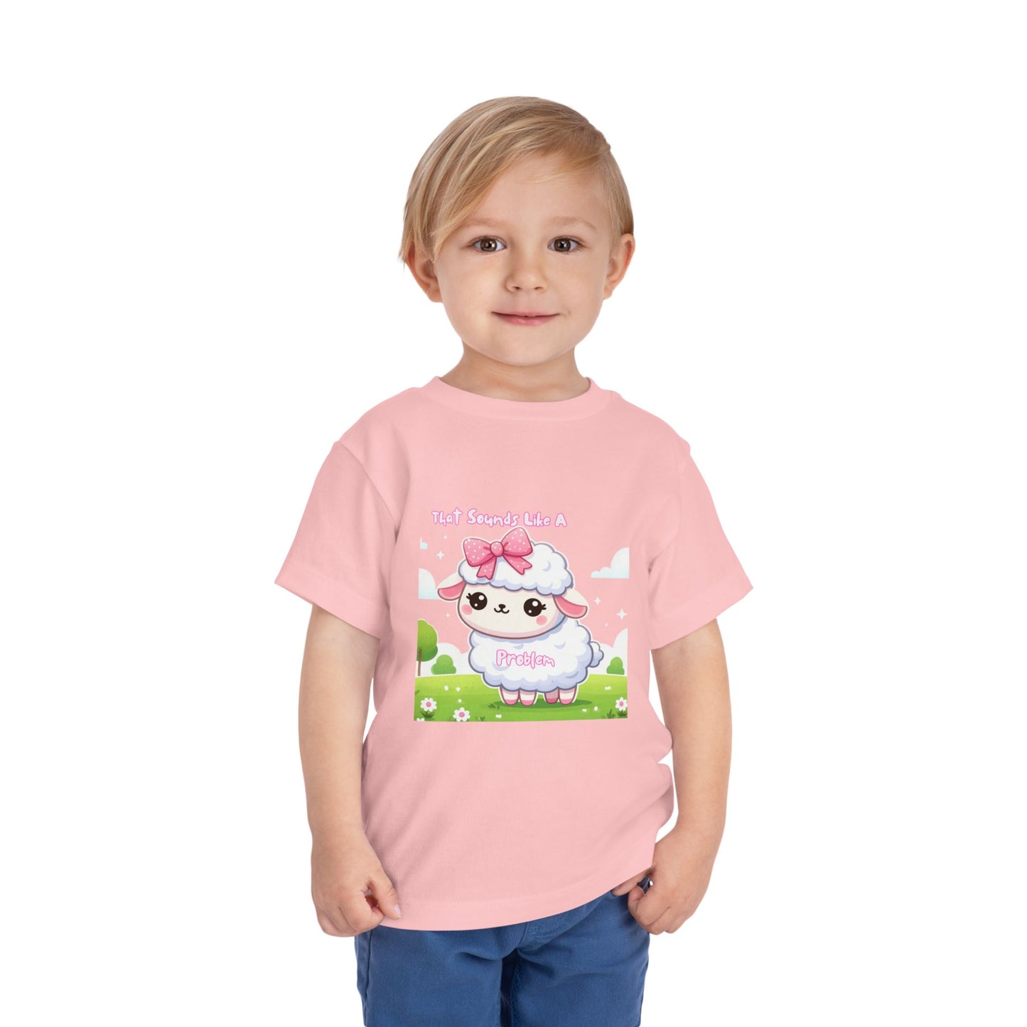 Cute Toddler Short Sleeve Tee - 'Tied Softly Like A Pretty Lamb' Design