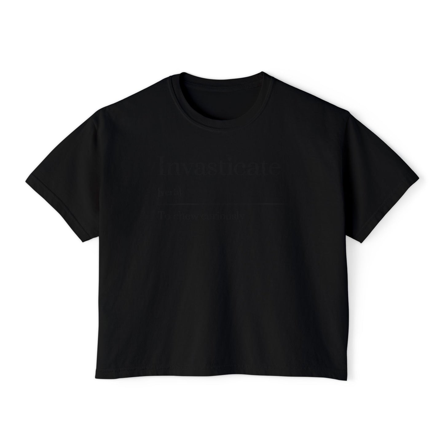 Curious Adventure Women's Boxy Tee, Casual Summer Top, Gift for Foodies, Vintage Inspired Shirt, Chew Curiously Tee