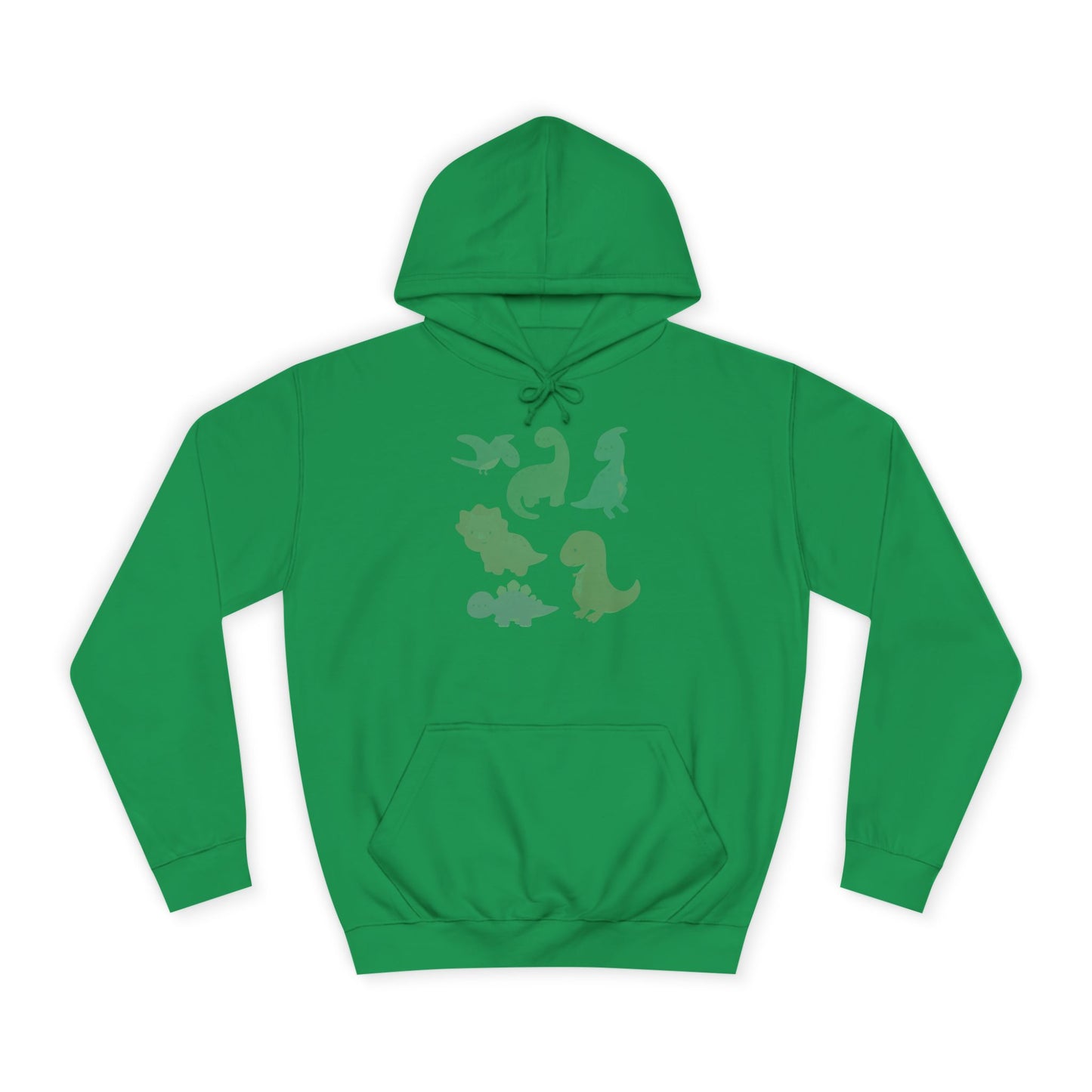 Unisex College Hoodie Colorful Dino - Cozy Casual Sweatshirt for Students, Perfect for Campus Life, Gift for Graduation, School Spirit Wear
