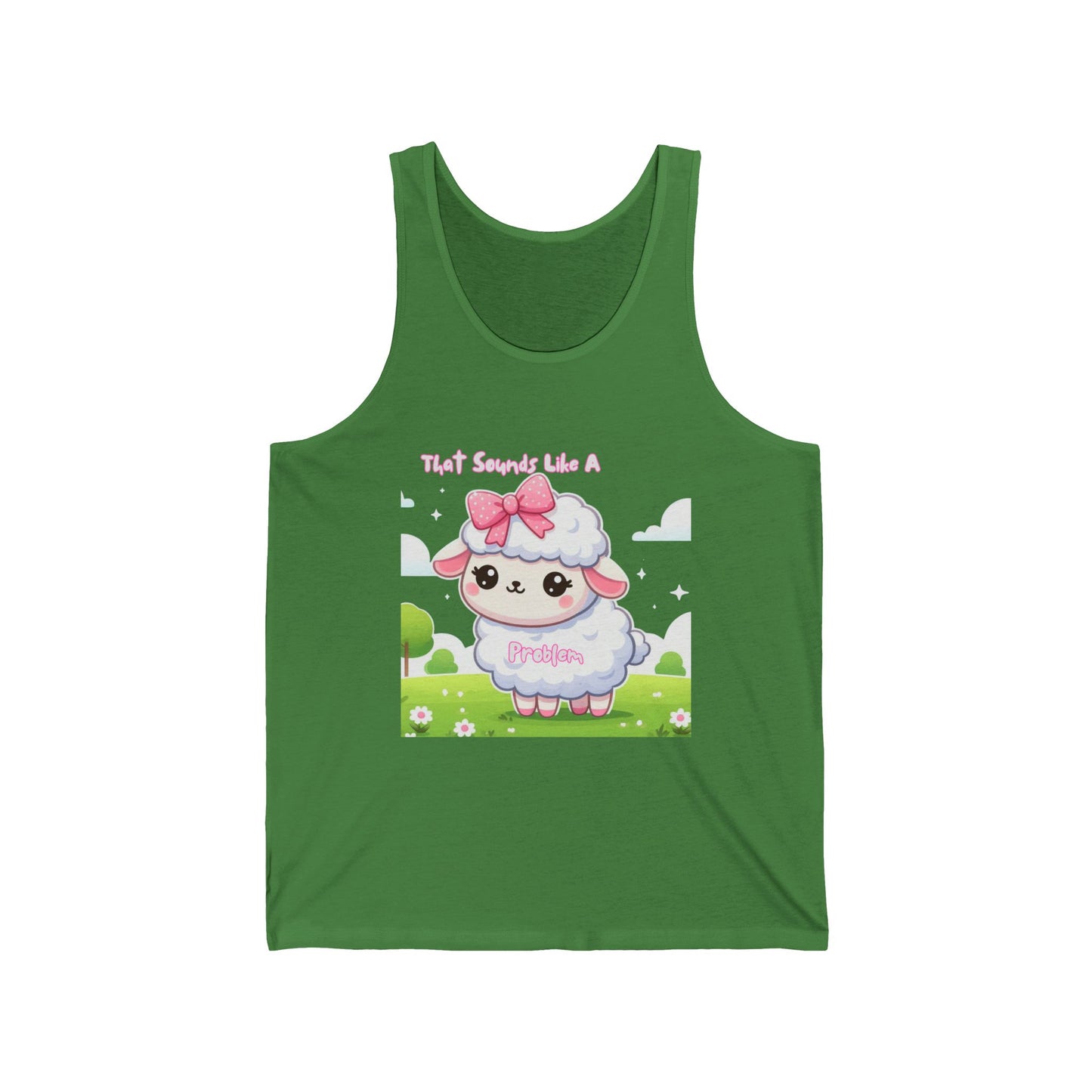 Cute Kawaii Sheep Unisex Jersey Tank Top - Perfect for Summer Fun!