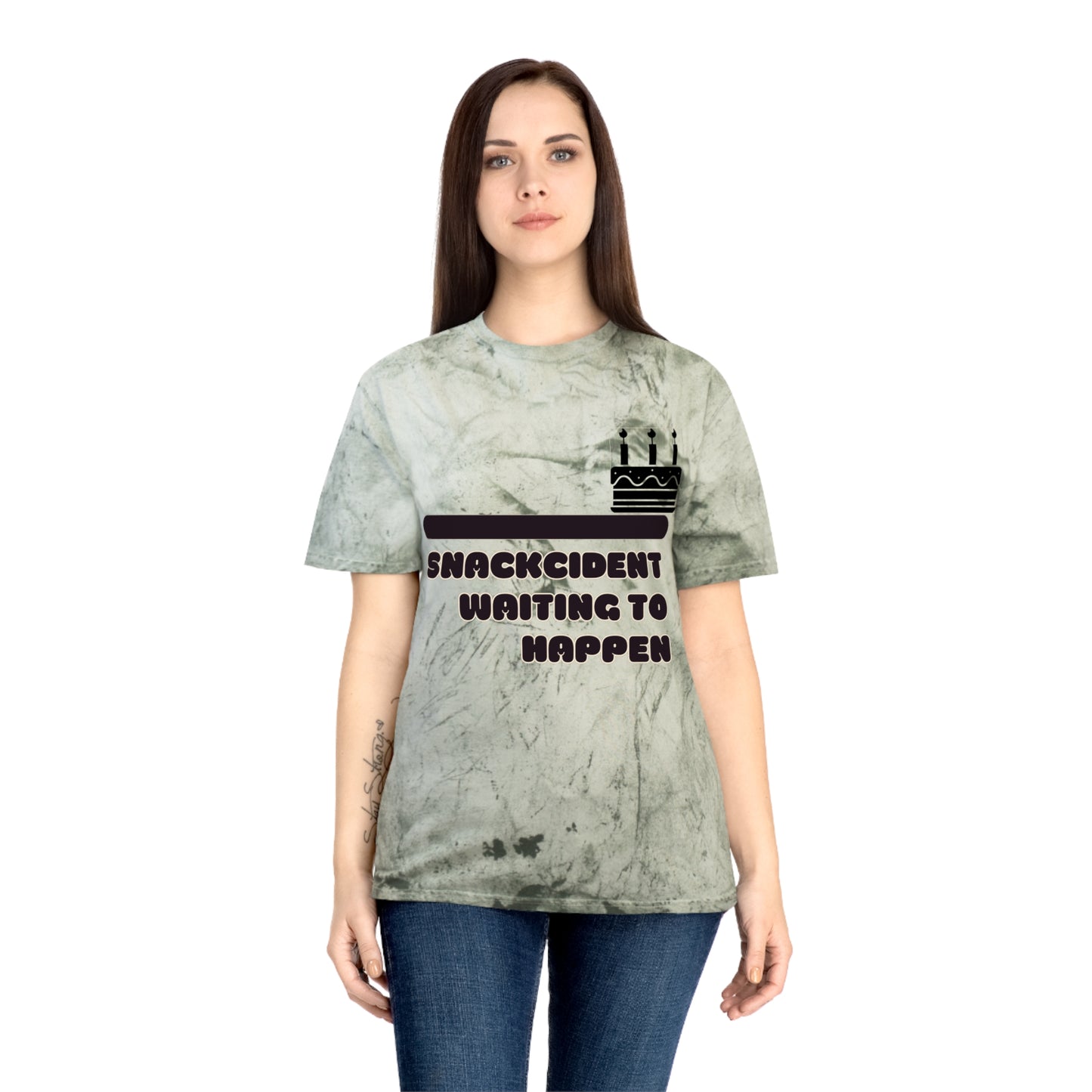 Colorful Humor T-Shirt, Funny Snackcident Shirt, Birthday Gift, Casual Wear, Quirky Apparel, Unisex Fashion