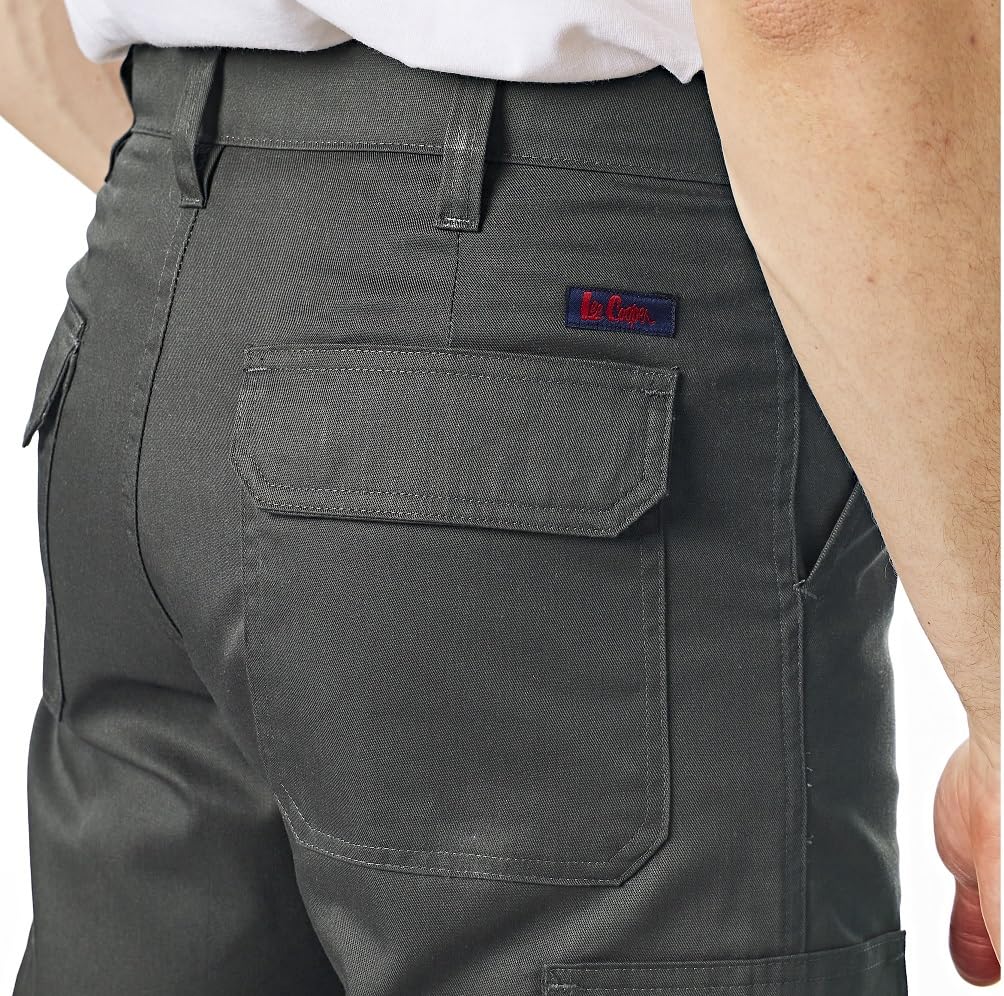 Lee Cooper Men's LCPNT205 Heavy Duty Easy Care Multi Pocket Work Safety Classic Cargo Pants Trousers, Grey, 36W / 29L