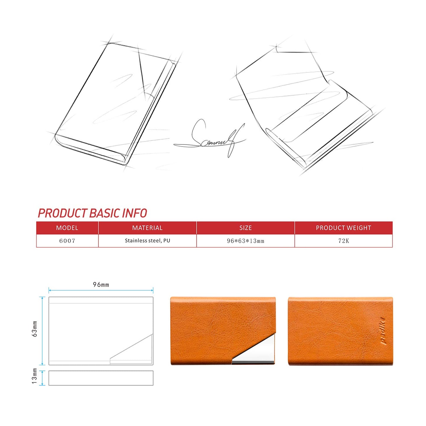 padike Business Name Card Holde Credit Card ID Case/Holder for Men & Women - Keep Your Business Cards Clean