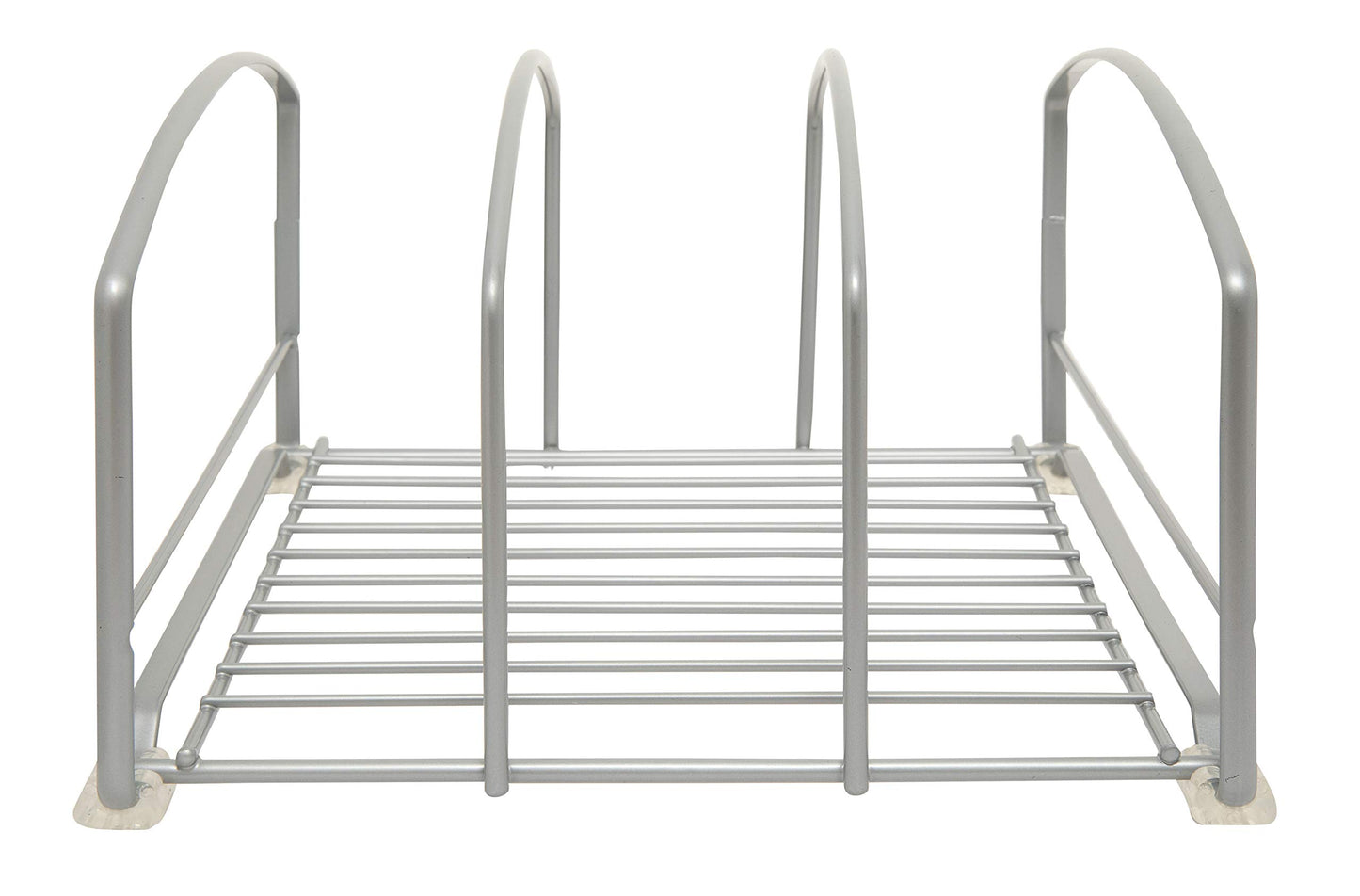Amtido Kitchen Cupboard Storage Organiser Rack For Trays, Chopping Boards, Cooking Sheets And Baking Accessories – Suitable For Pantry, Cabinet Drawers, Counter-top Or Under Sink – Matt Silver