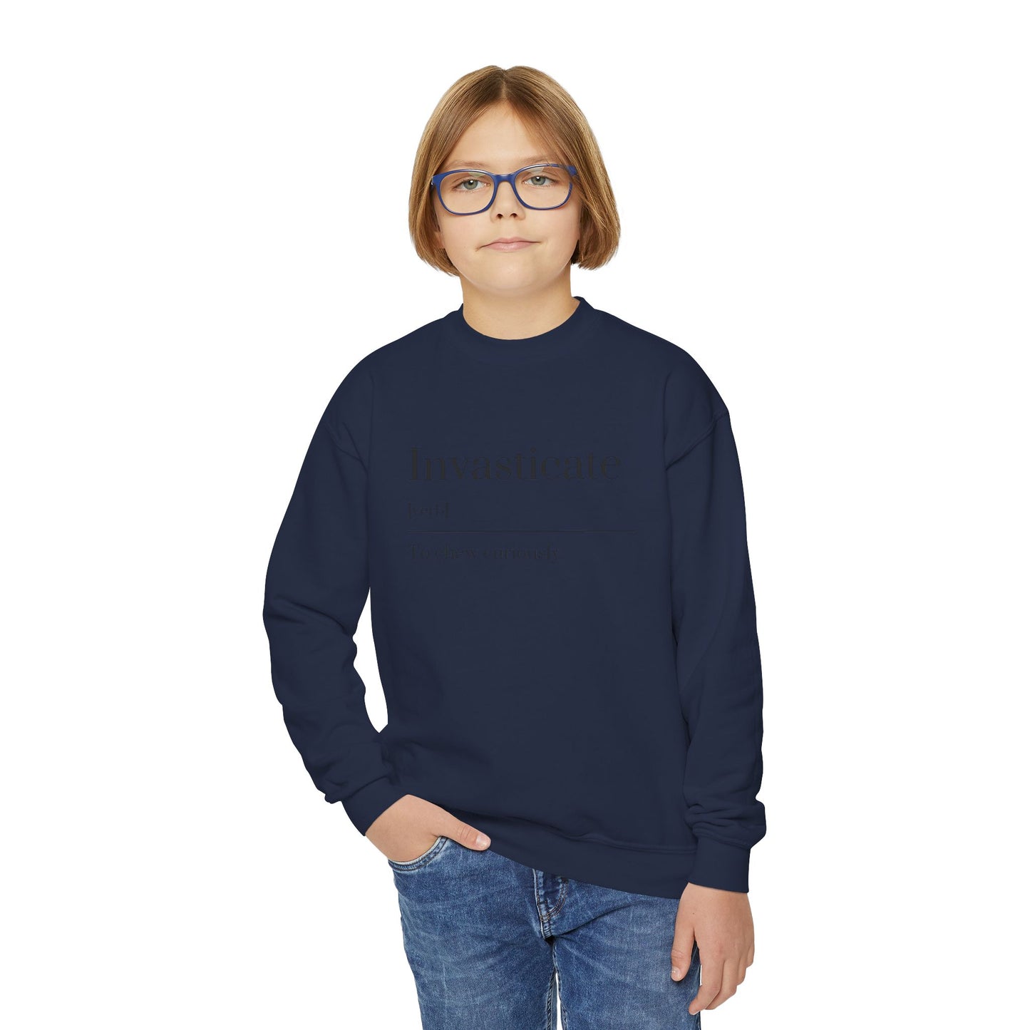 Invasticate Youth Crewneck Sweatshirt, Cool Sweatshirt for Kids, Youth Clothing, Trendy Apparel, Inspirational Gift, Cozy Fashion