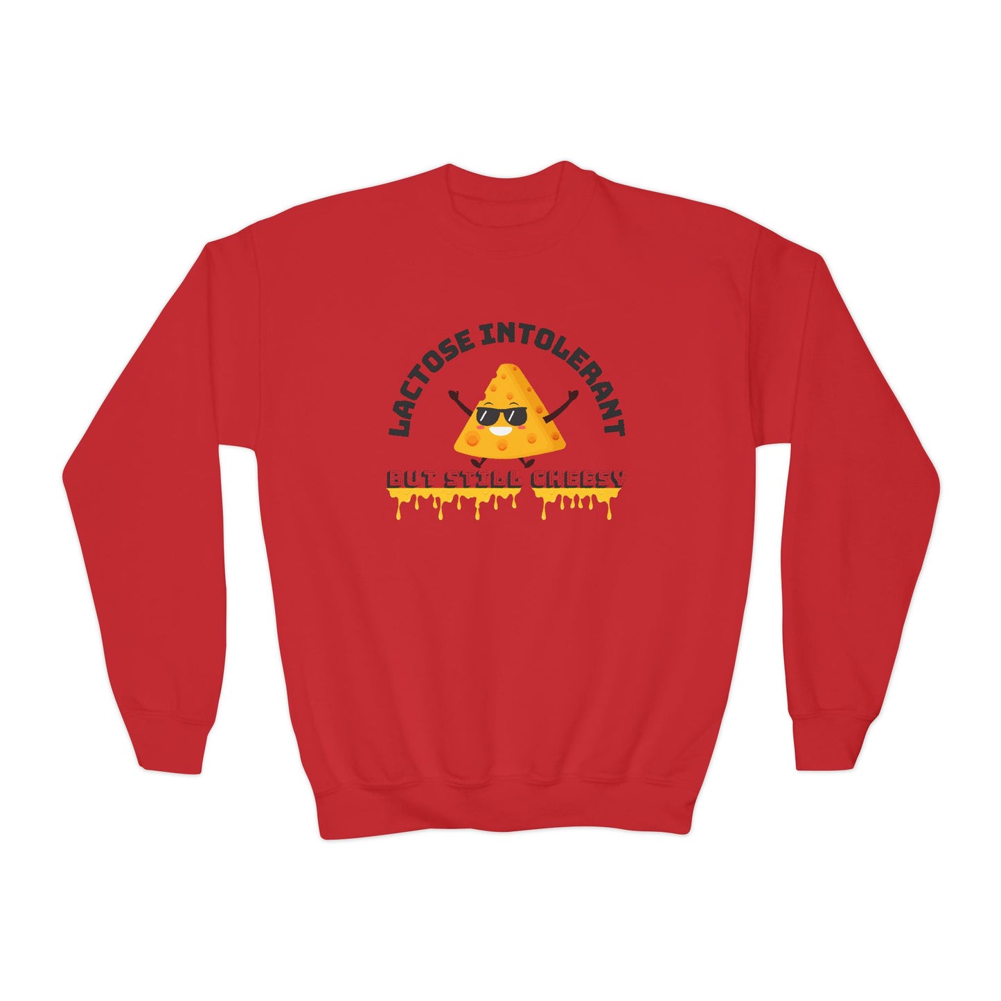 Fun Youth Crewneck Sweatshirt - "Lactose Intolerant" - Funny Gift for Kids, Allergy Awareness, Casual Wear, Birthday