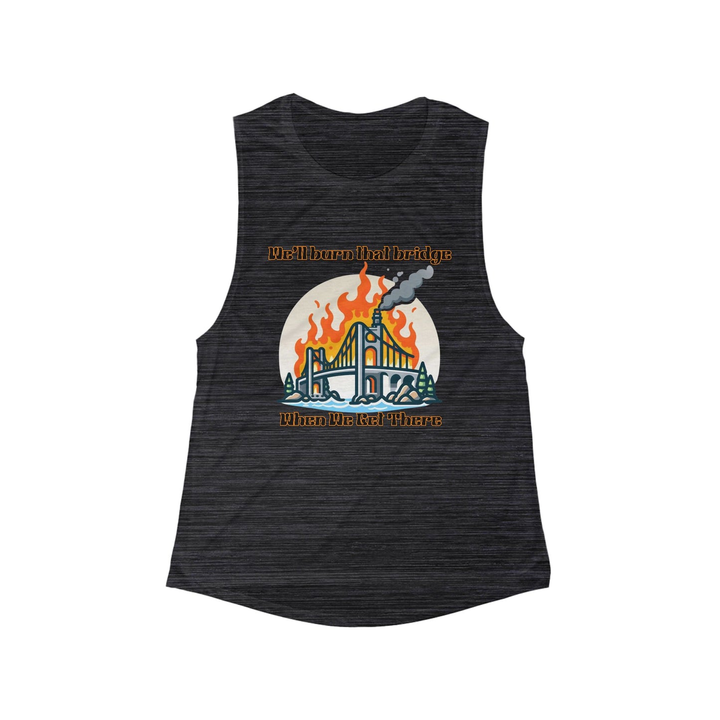 Retro Graphic Women's Flowy Muscle Tank, Casual Summer Top, Vacation Wear, Festival Outfit, Gift for Her, Holiday Apparel