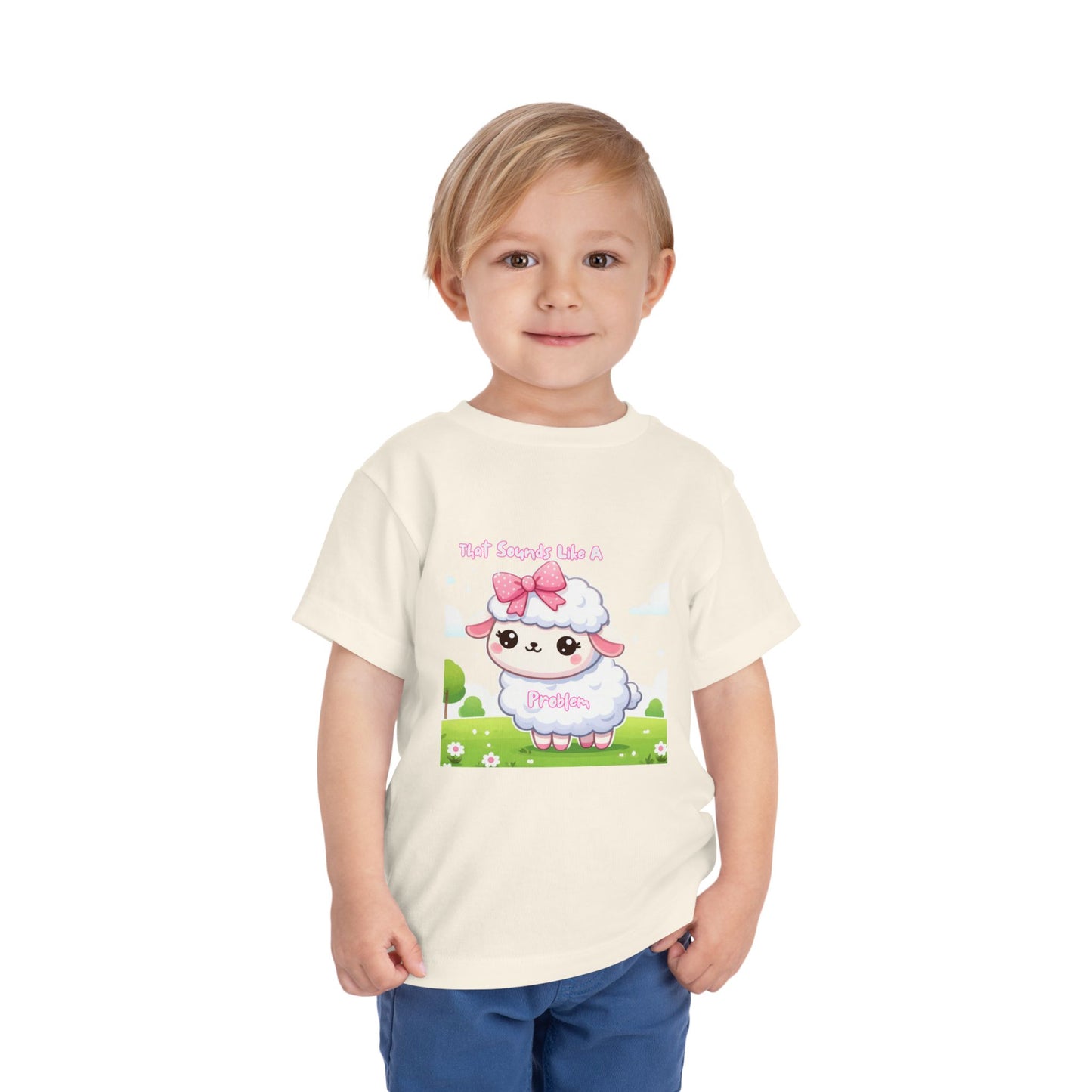 Cute Toddler Short Sleeve Tee - 'Tied Softly Like A Pretty Lamb' Design