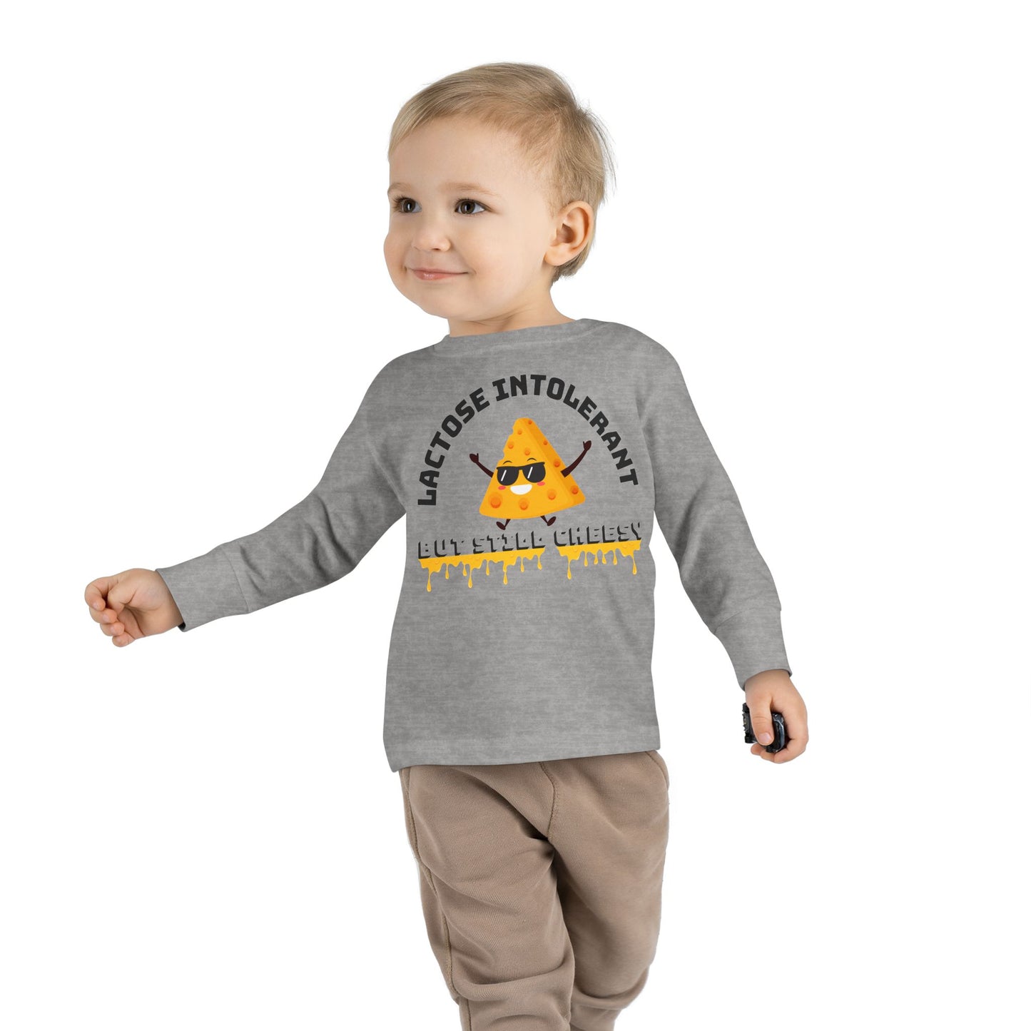 Cute Toddler Long Sleeve Tee - "Lactose Intolerant" Funny T-Shirt - Perfect Gift for Kids, Baby Showers, Birthday Parties, Everyday Wear