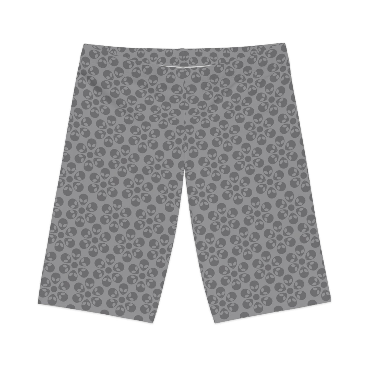Womens Bike Shorts Alien Flowers Grey