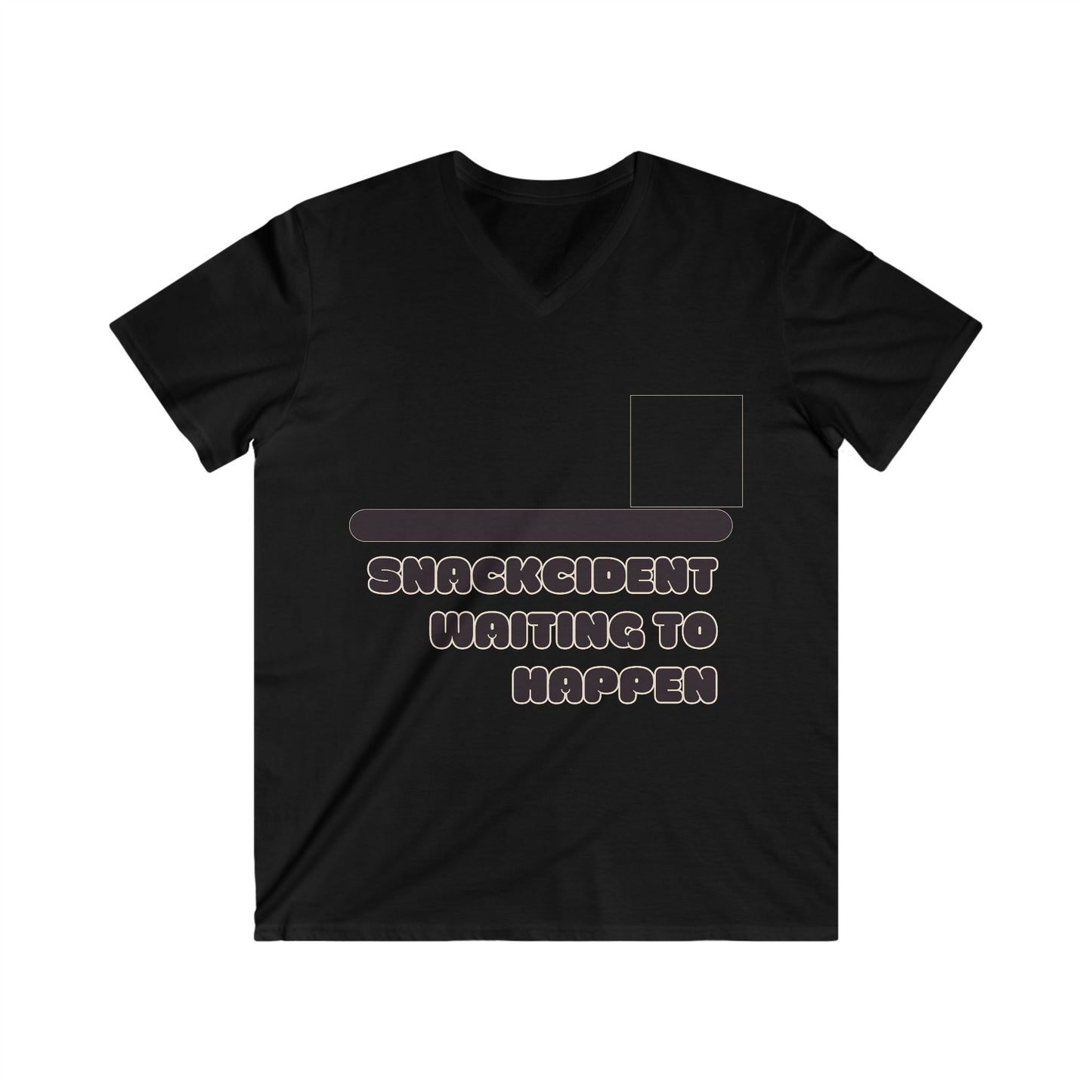 Humorous Men's V-Neck Tee - Snackcident Waiting to Happen, Funny Gift, Casual Wear, Birthday Party, Food Lover Apparel