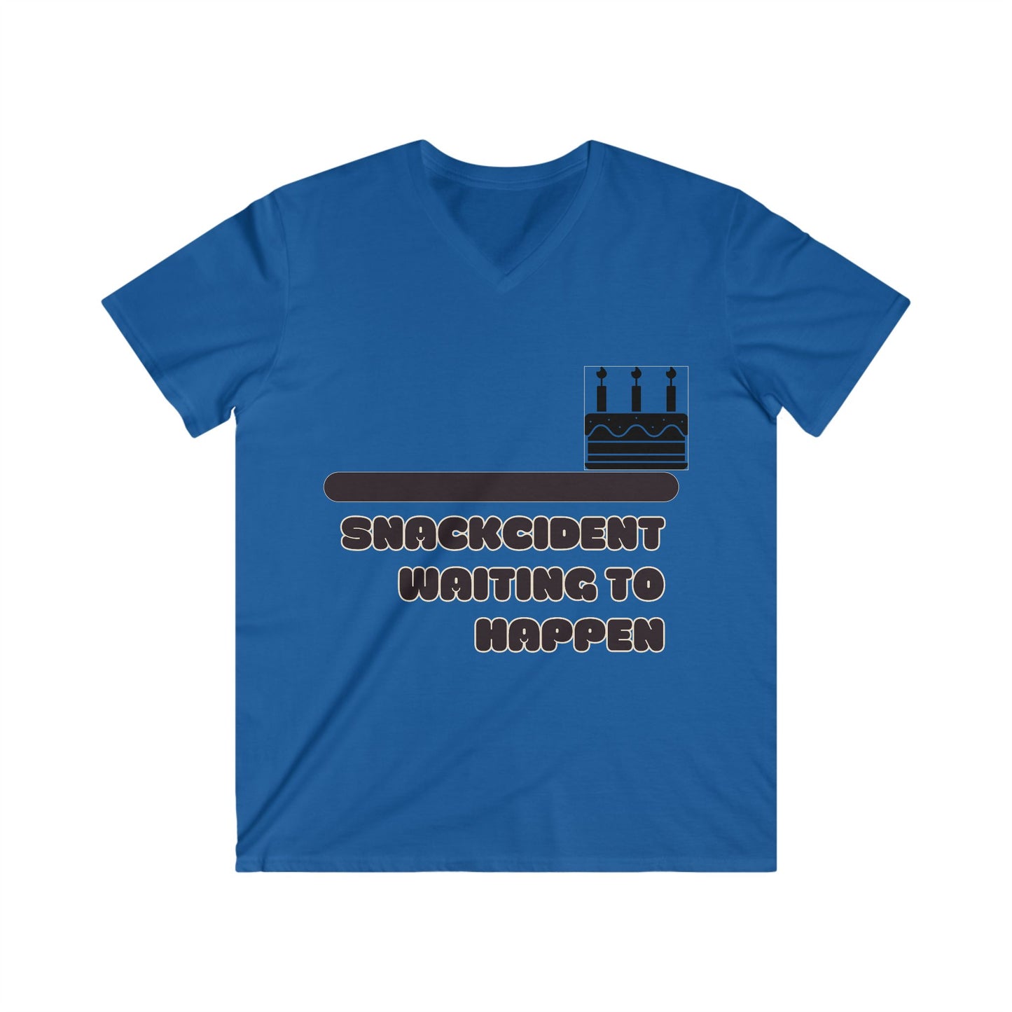 Humorous Men's V-Neck Tee - Snackcident Waiting to Happen, Funny Gift, Casual Wear, Birthday Party, Food Lover Apparel