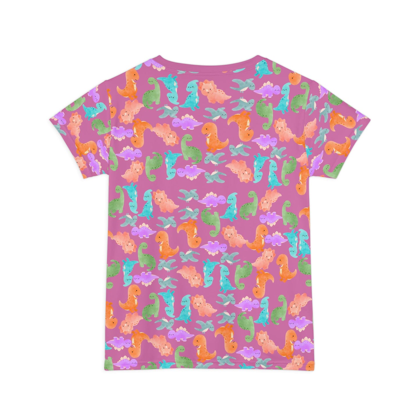 Vibrant Dino Shirt Cute Summer Tee Beachwear Casual Outfit Gift for Ocean Lovers Rainbow Dinos Light Pink