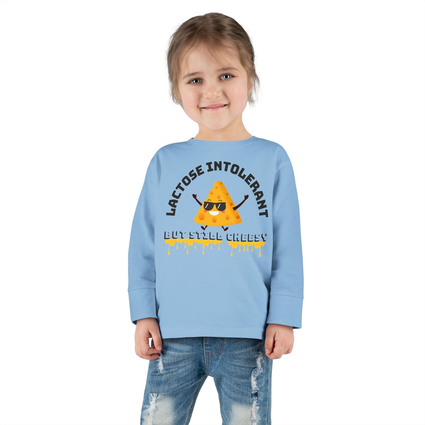 Cute Toddler Long Sleeve Tee - "Lactose Intolerant" Funny T-Shirt - Perfect Gift for Kids, Baby Showers, Birthday Parties, Everyday Wear