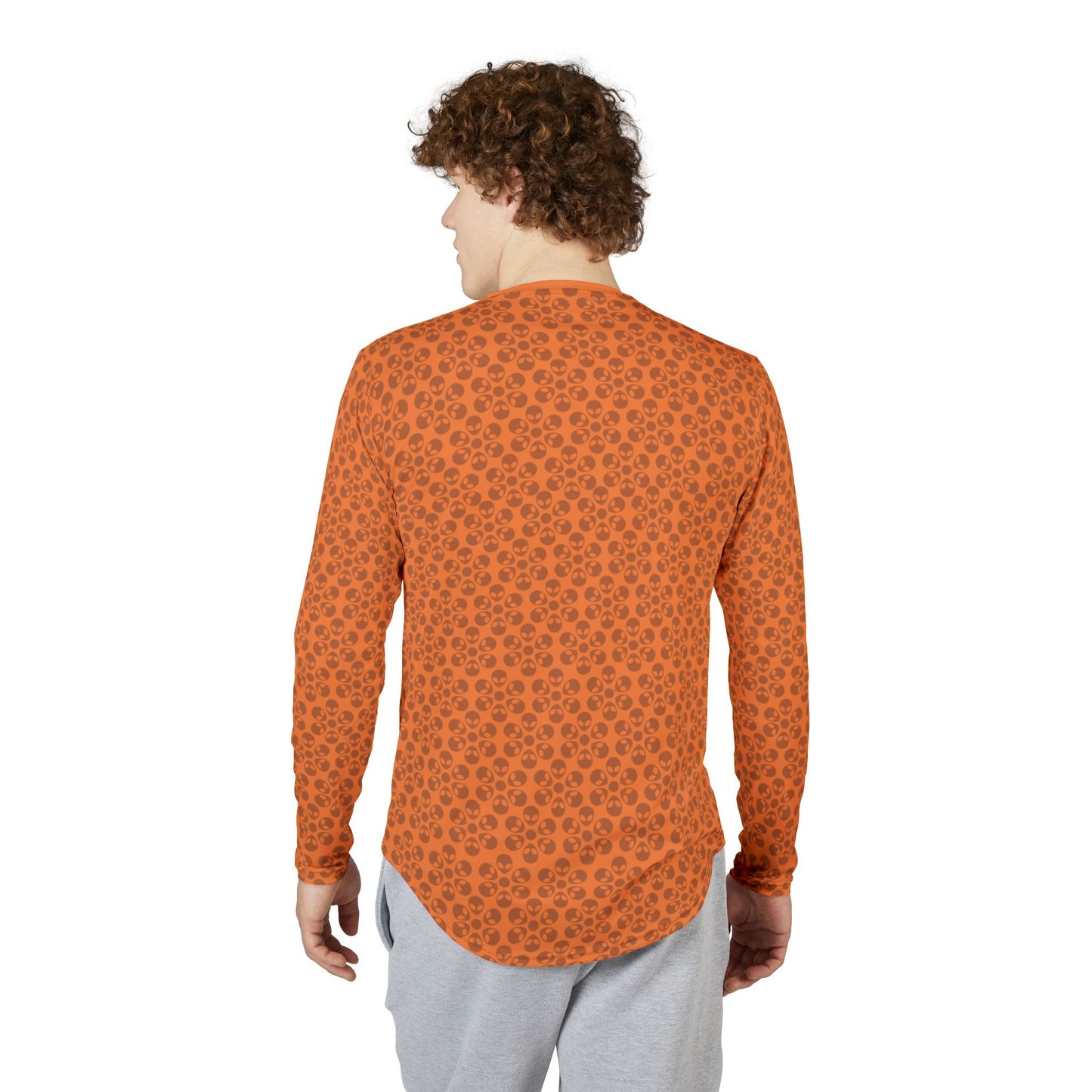 Mens UV Protection Long Sleeve Shirt Alien Flowers Crusta