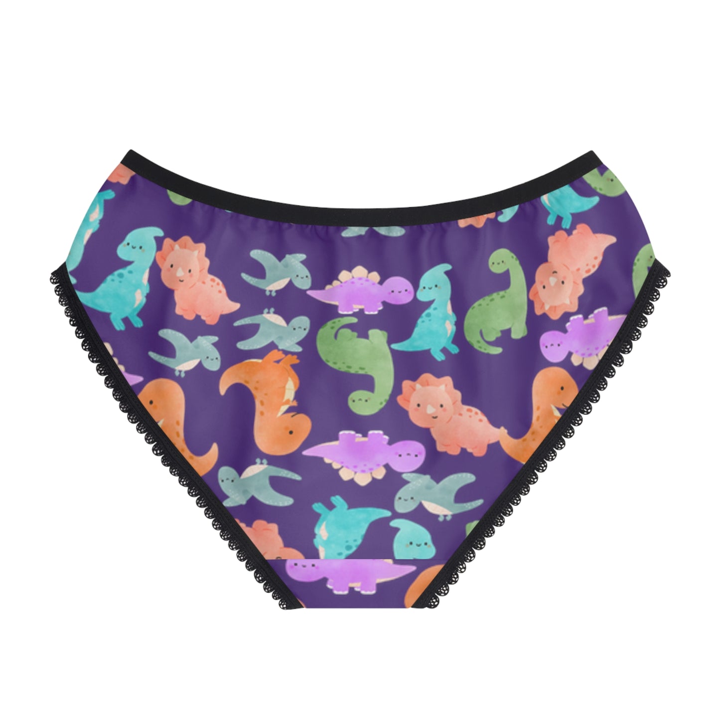 Colorful Womens Briefs with Fun Animal Patterns Cute Underwear AOP Lingerie Gifts for Her Comfortable Daily Wear Rainbow Dinos Purple