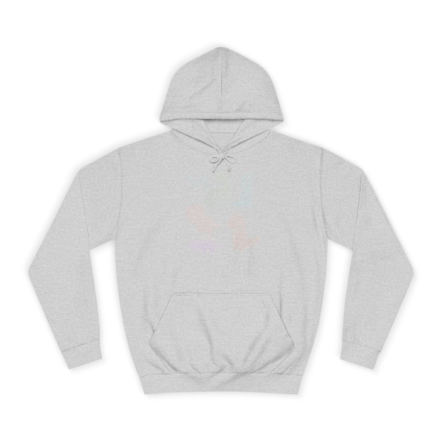 Unisex College Hoodie Colorful Dino - Cozy Casual Sweatshirt for Students, Perfect for Campus Life, Gift for Graduation, School Spirit Wear