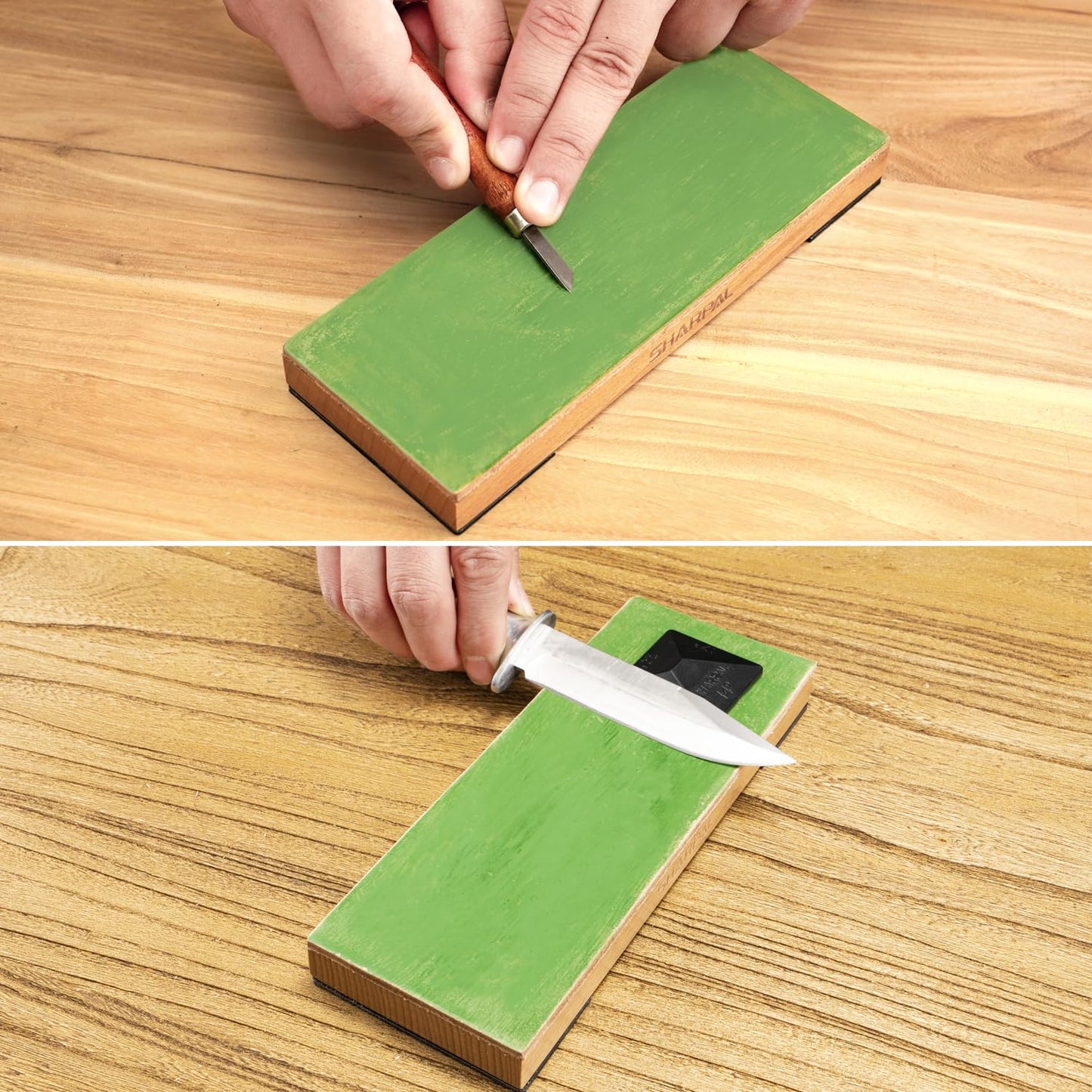 SHARPAL 204N Genuine Leather Strop with 53g / 2 Oz. Stropping Compound, Wide Size L 20cm x W 7.5cm