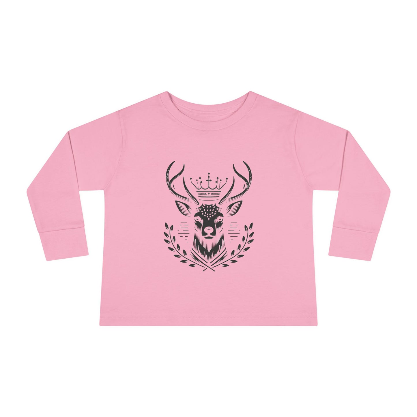 Crowned Deer Toddler Long Sleeve Tee - Oh Deer Lord