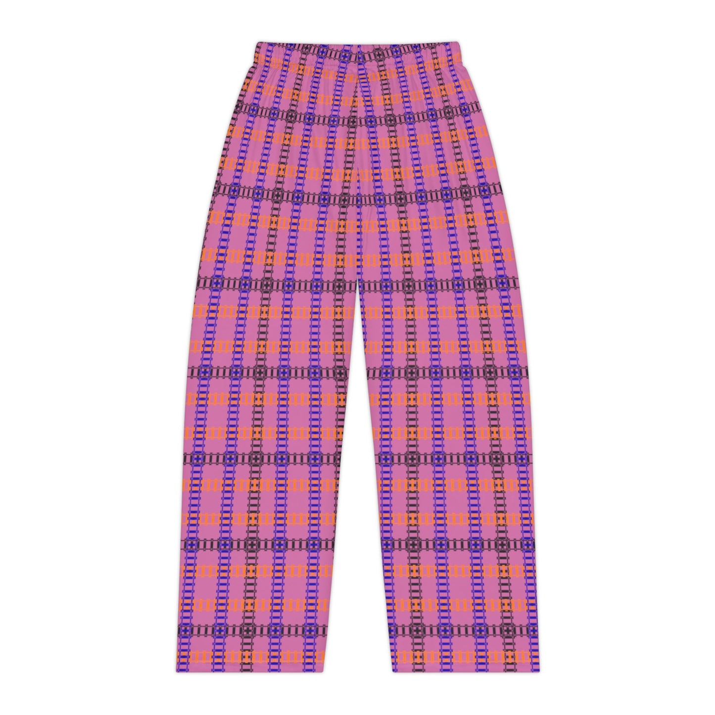 Cozy Womens Pajama Pants Halloween Lounge Pants Cute Sleepwear Gifting for Her Relaxed Fit Casual Comfort Train Tracks Light Pink