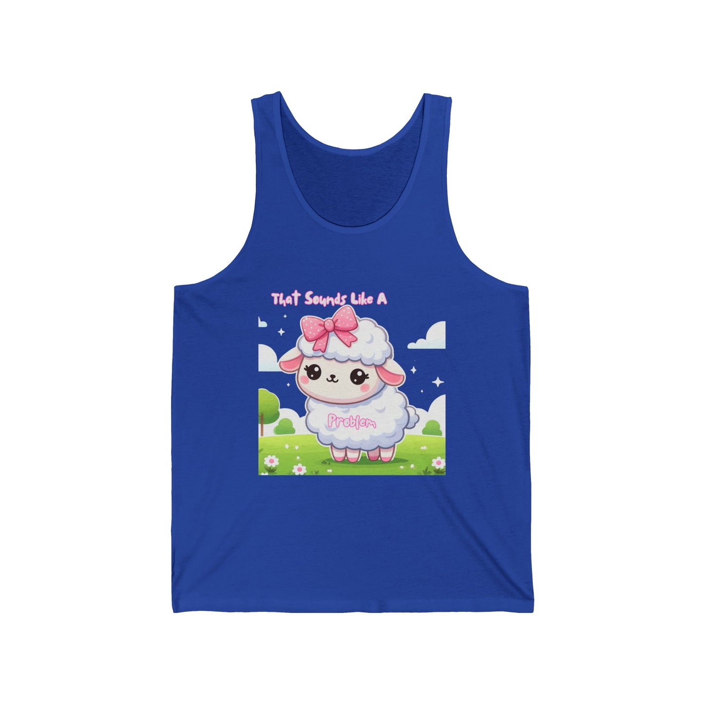 Cute Kawaii Sheep Unisex Jersey Tank Top - Perfect for Summer Fun!