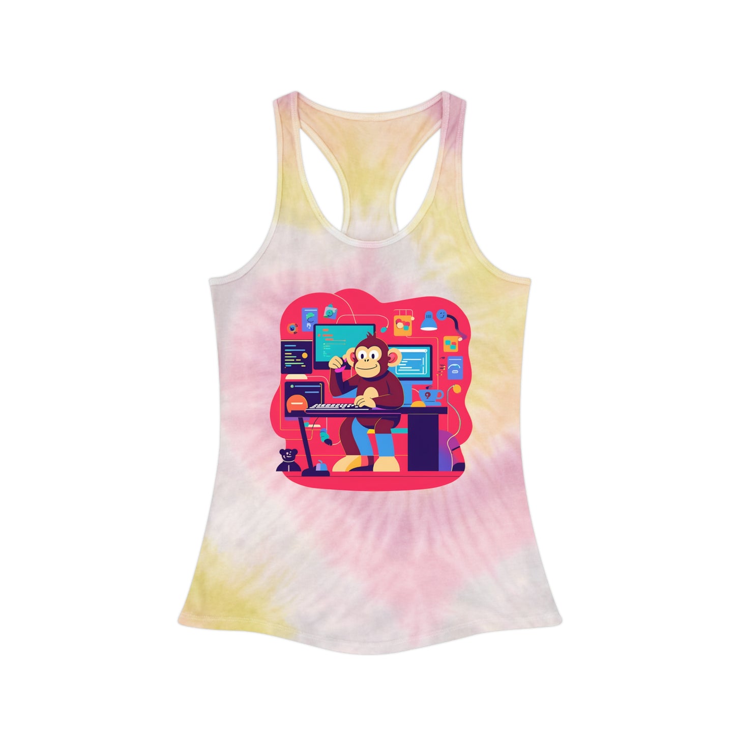 Fun Tie Dye Racerback Tank Top - Perfect for Summer, Beach Days, Festivals, Vacation Outfits, and Casual Wear