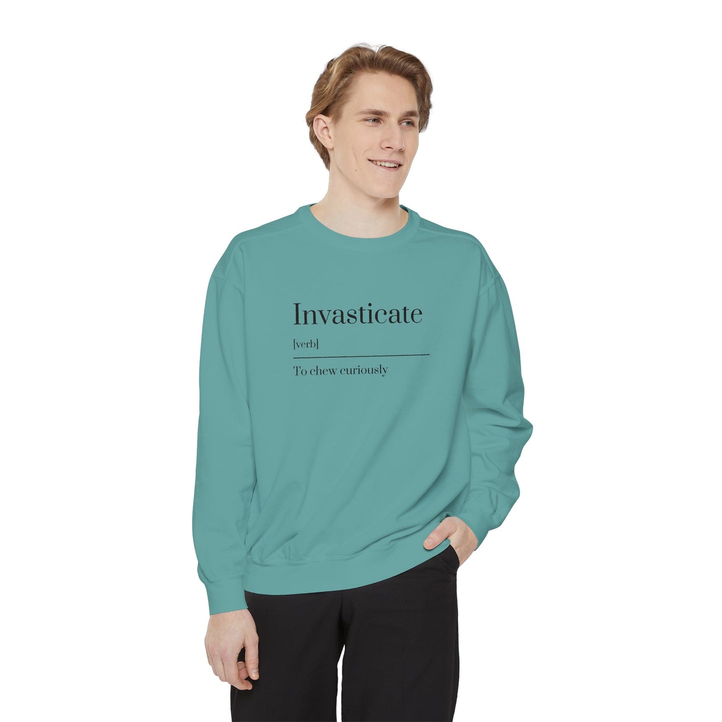 Curious Chewer Sweatshirt, Cozy Casual Wear, Unique Gift Idea, Trendy Fashion Layer, Perfect for Gifting, Fun Vocabulary Apparel
