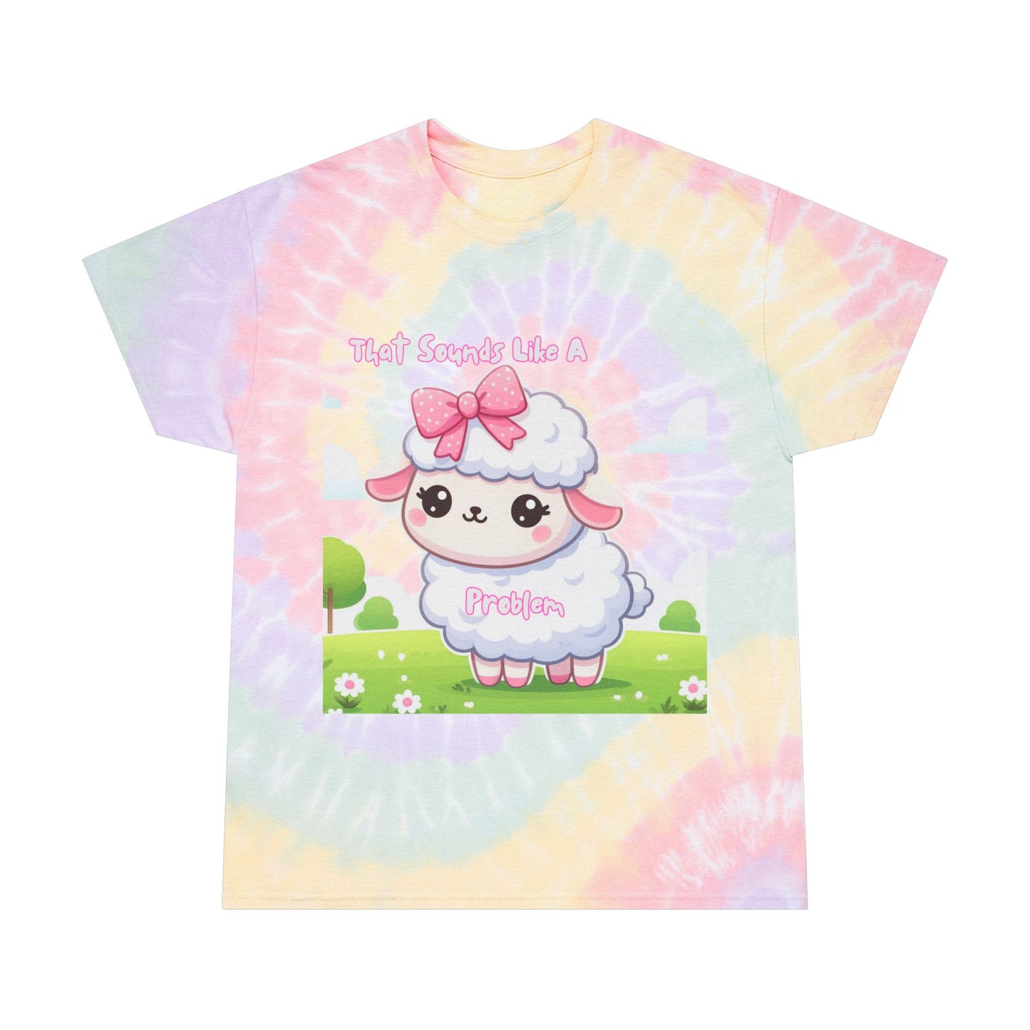Cute Tie-Dye Sheep Tee, Fun Spiraled Pastel T-Shirt for Kids, Animal Lover Gift, Spring Outing Shirt, Birthday Present, Casual Wear