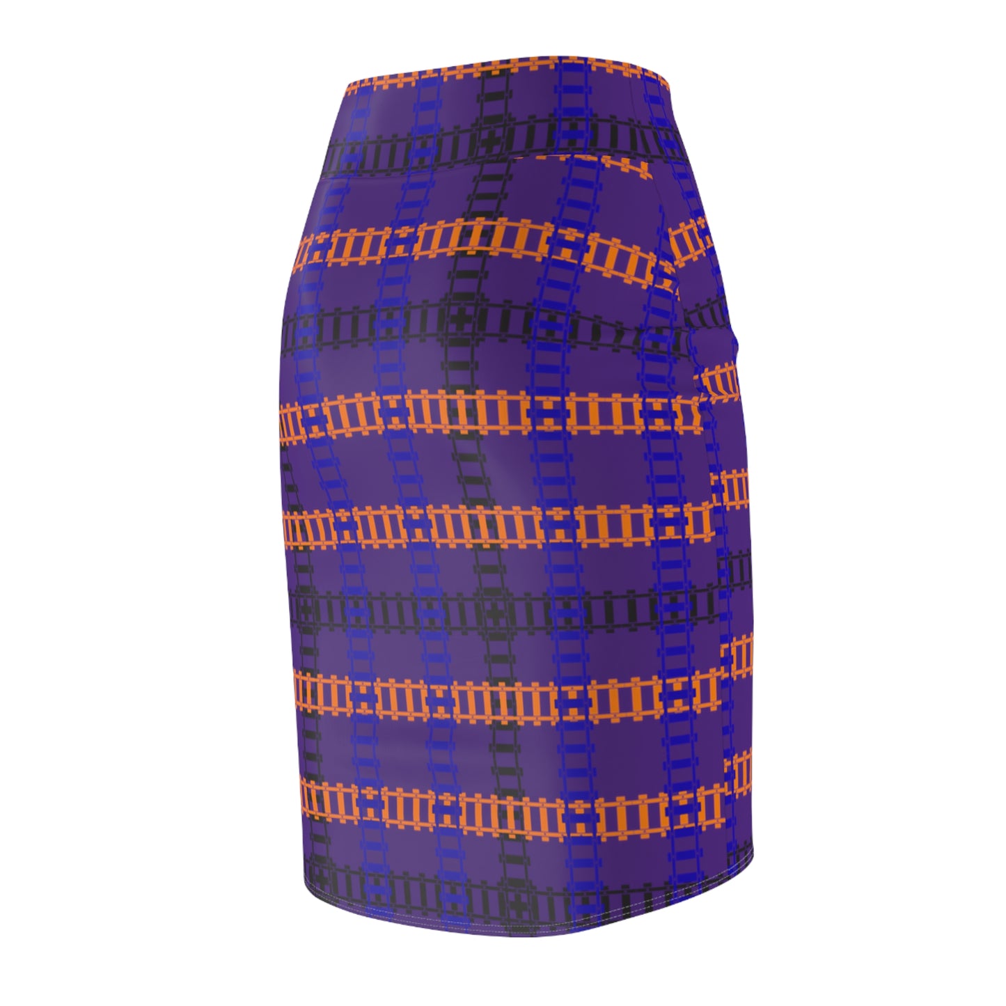 Chic Womens Pencil Skirt Stylish Office Attire Trendy Fashion Versatile Outfits Casual or Formal Wear Fall/Winter Fashion Train Tracks Purple
