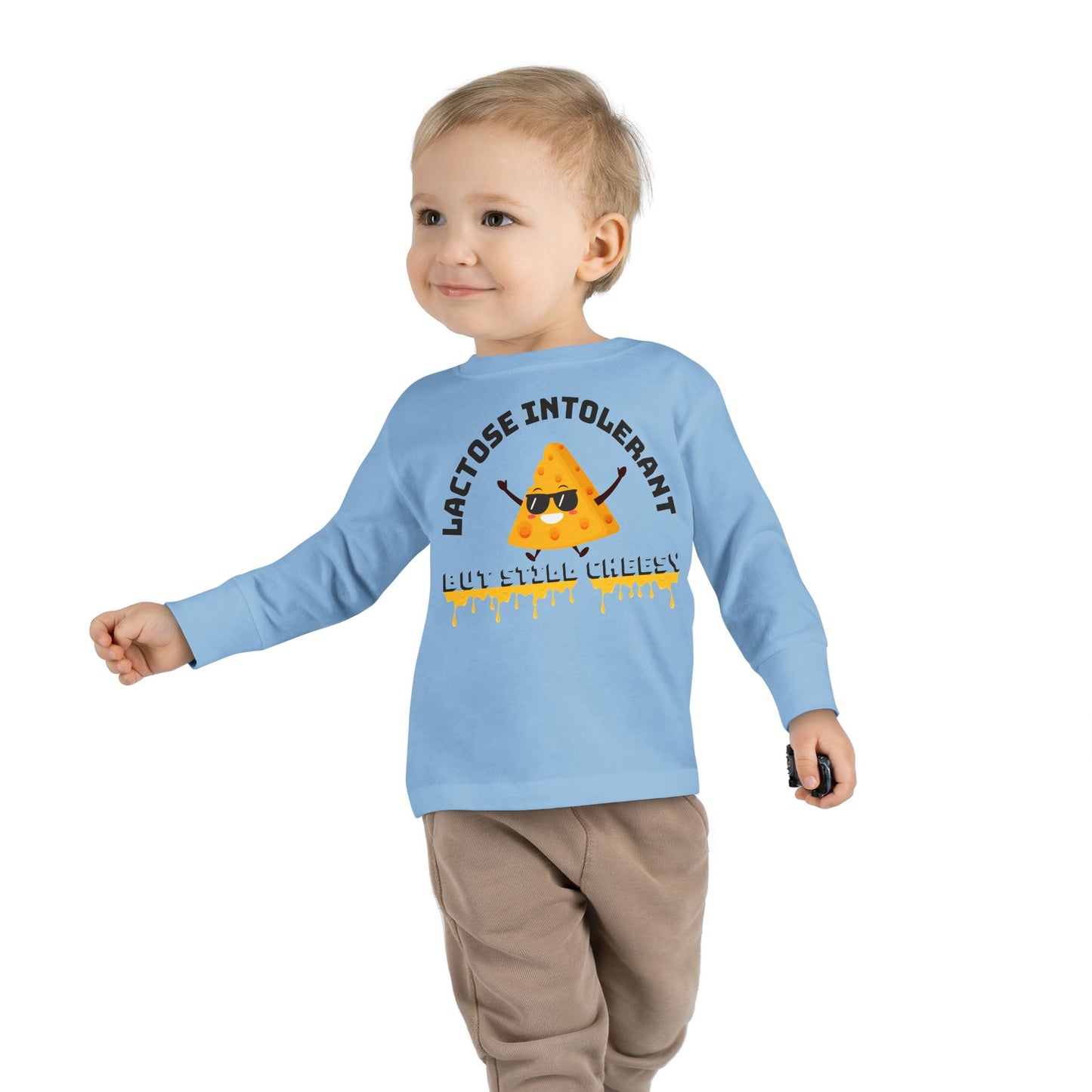 Cute Toddler Long Sleeve Tee - "Lactose Intolerant" Funny T-Shirt - Perfect Gift for Kids, Baby Showers, Birthday Parties, Everyday Wear