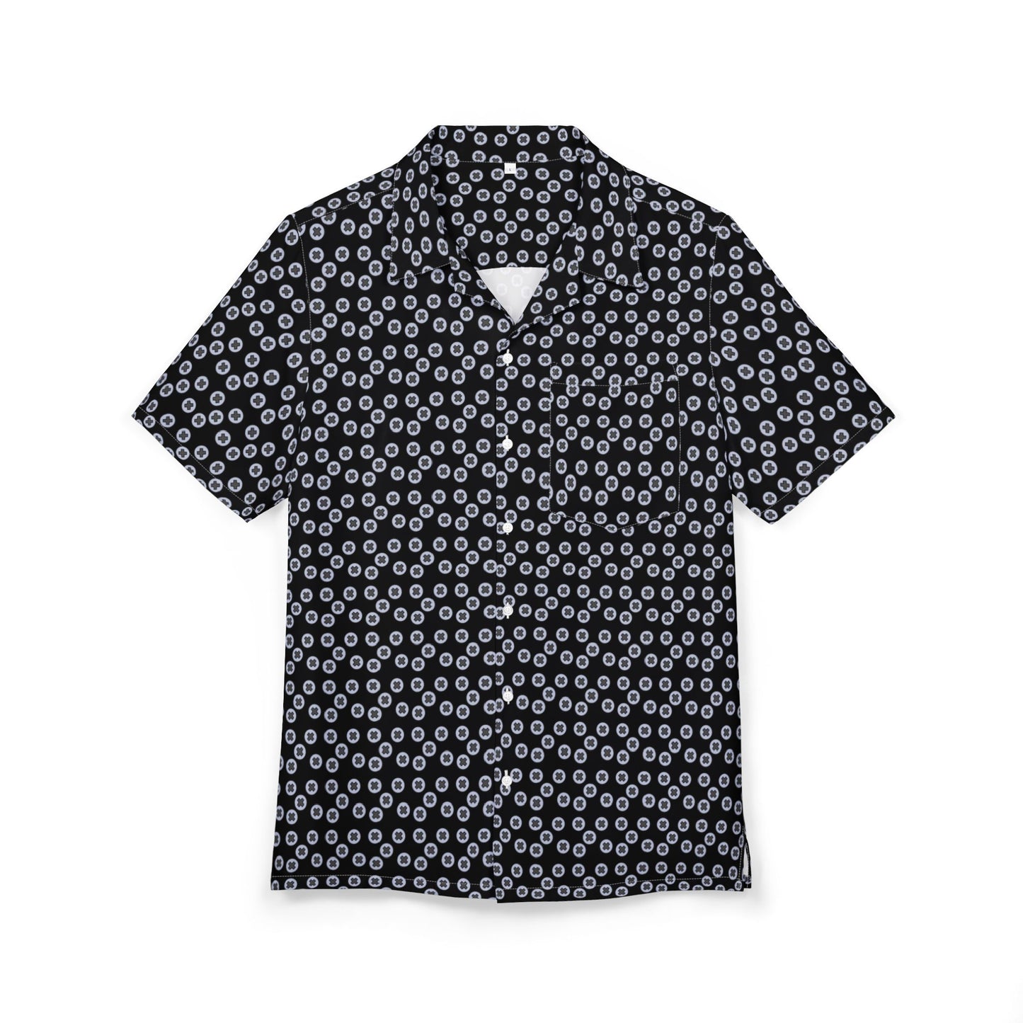 Tropical Hawaiian Shirt - Unisex AOP Button-Down for Summer Fun, Beach Party, Vacation, Casual Wear, Luau - Black