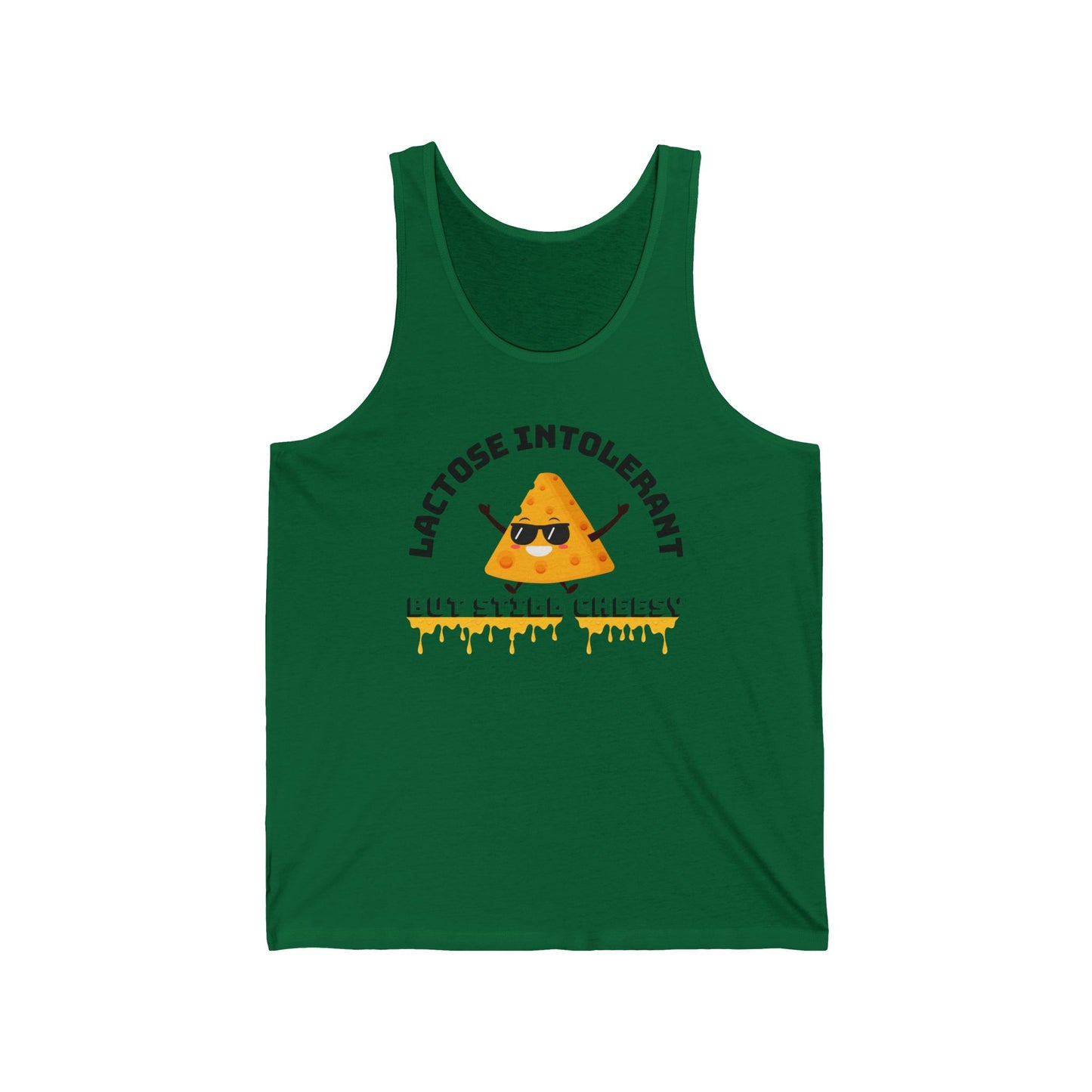 Lactose Intolerant Unisex Jersey Tank, Funny Dairy-Free Shirt, Summer Apparel, Gift for Lactose-Free Lovers, Casual Wear