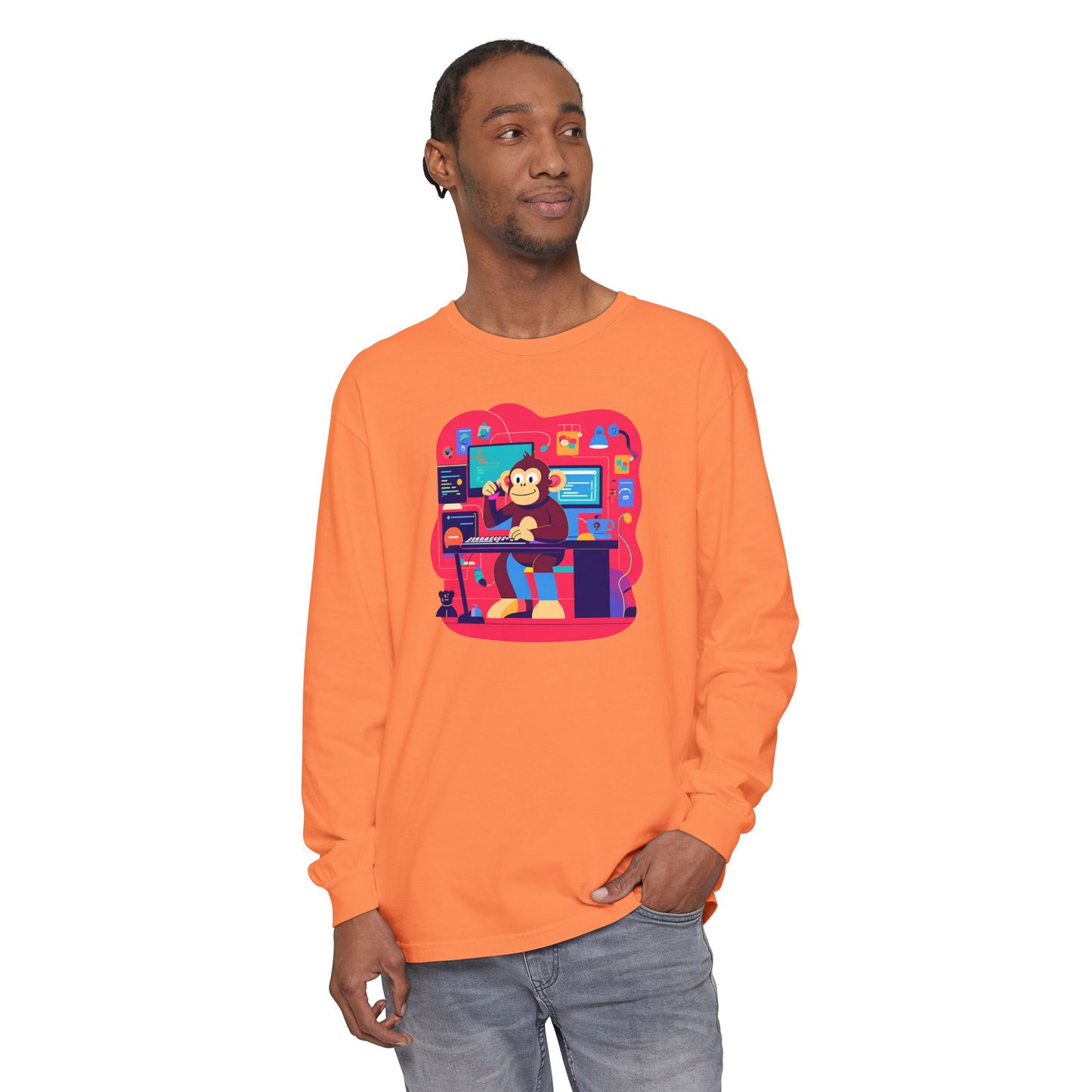 Unisex Garment-dyed Long Sleeve T-Shirt