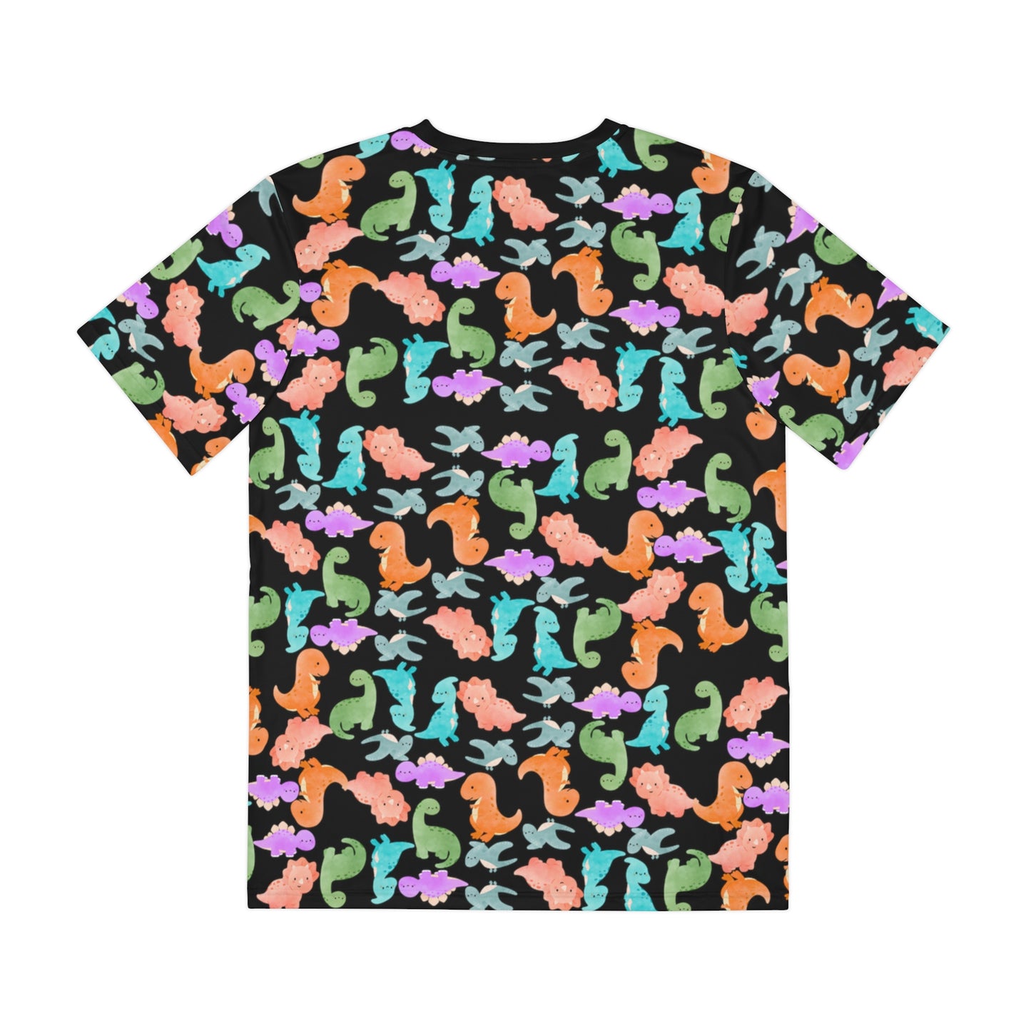 Colorful Dino Tee Fun Playful Shirt for Ocean Lovers Casual Wear Summer Outfits Beach Activities Gifts for Him Rainbow Dinos Black