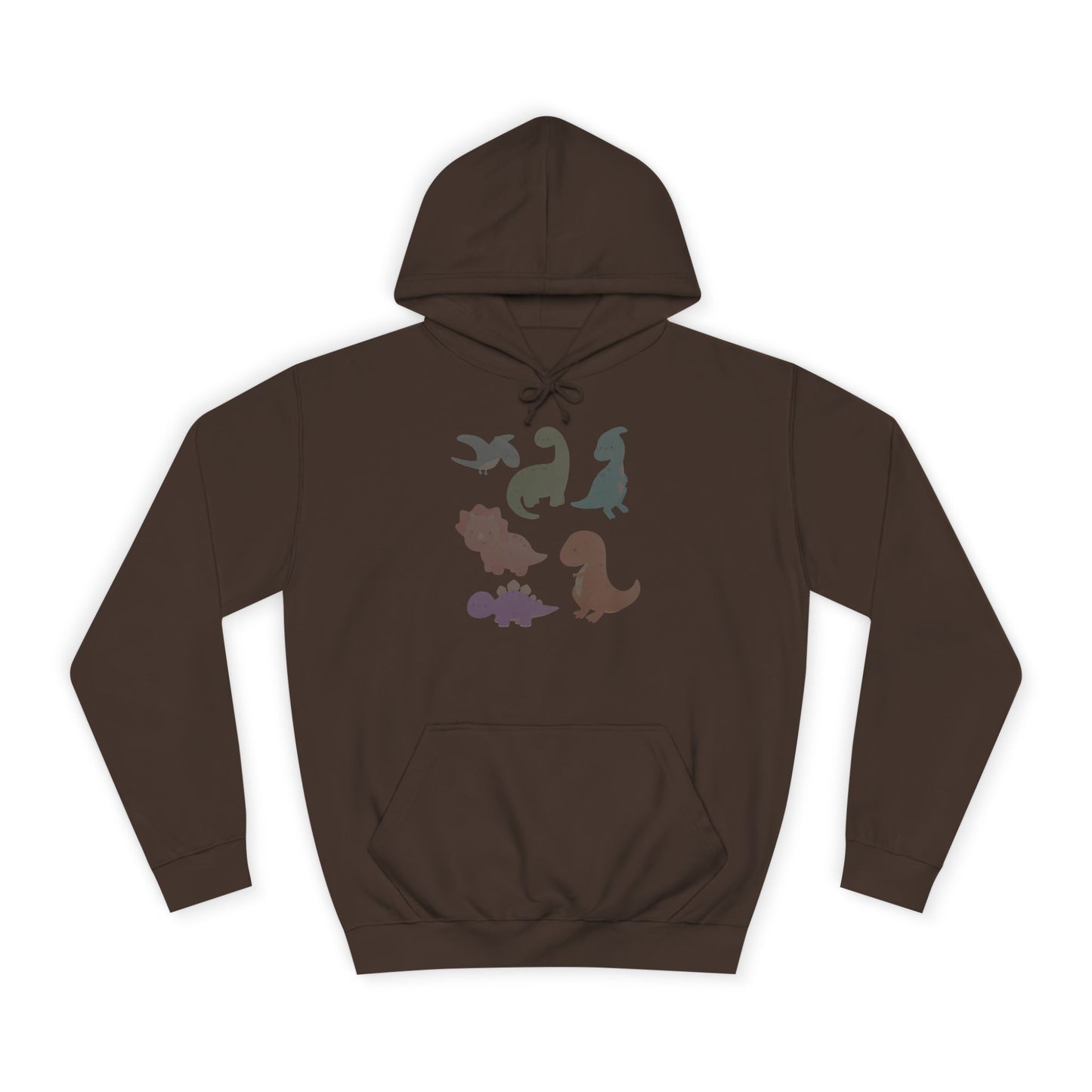 Unisex College Hoodie Colorful Dino - Cozy Casual Sweatshirt for Students, Perfect for Campus Life, Gift for Graduation, School Spirit Wear