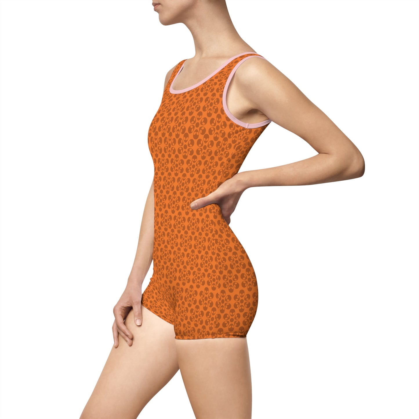 Womens Vintage Swimsuit  Alien Flowers Crusta