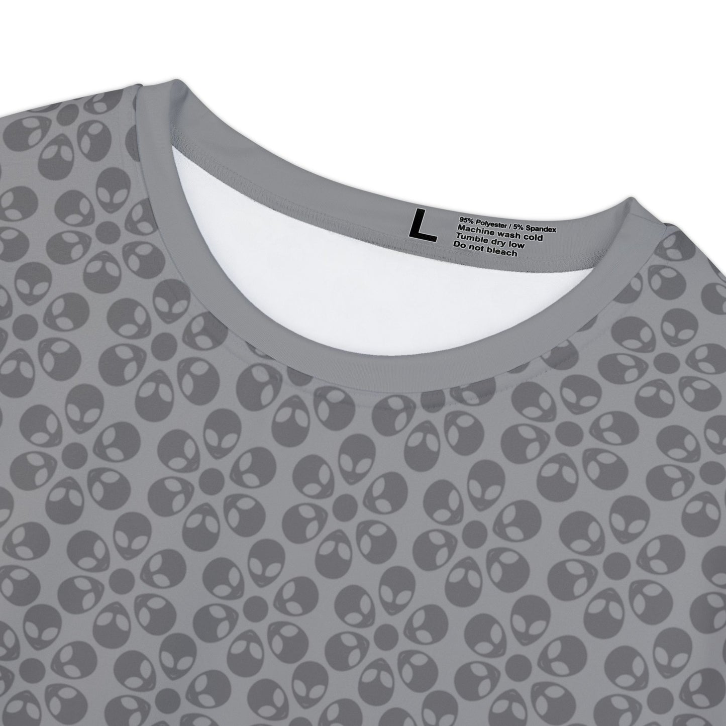 Womens Short Sleeve Shirt Alien Flowers Grey