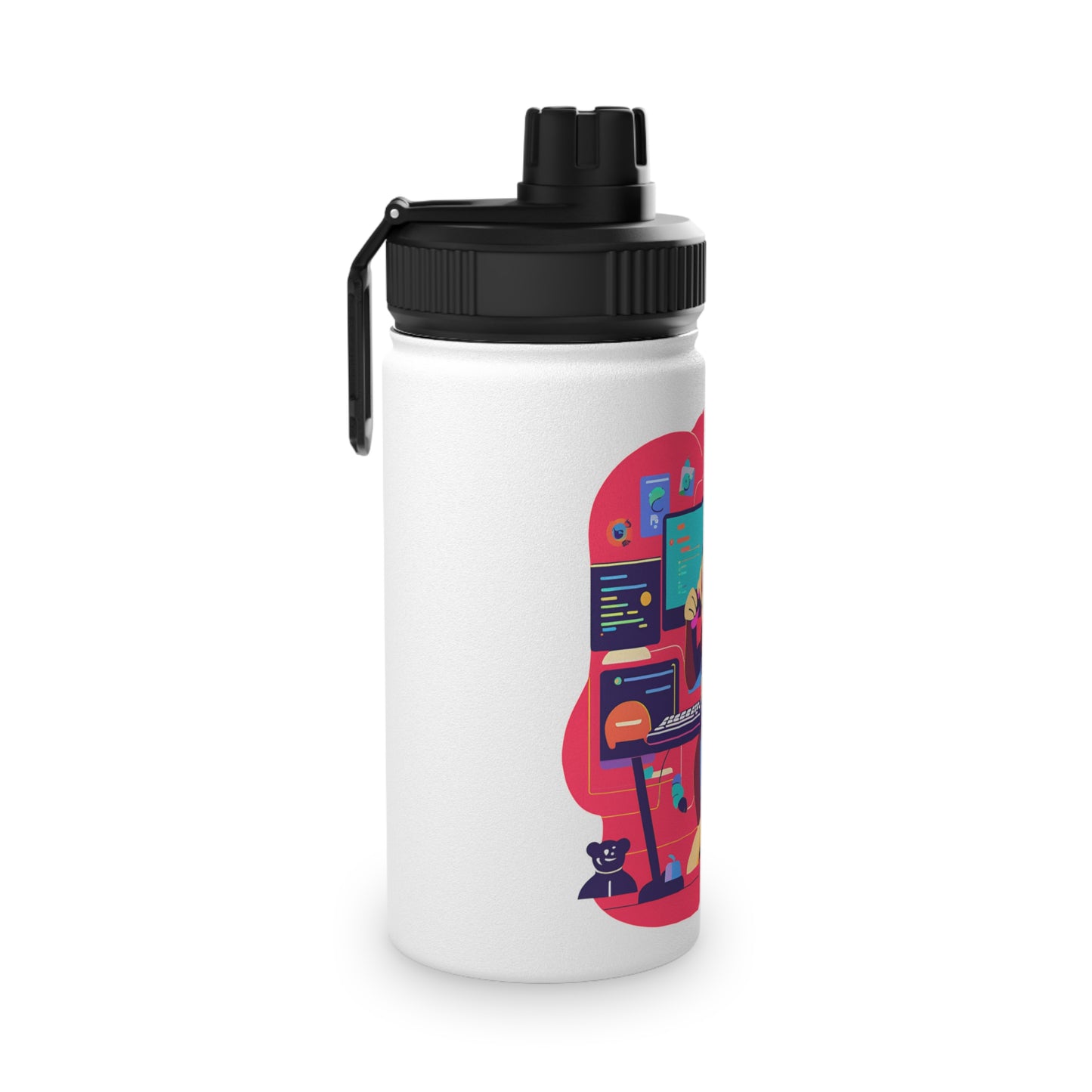 Playful Monkey Stainless Steel Water Bottle - Perfect for Kids, Sports, Eco-Friendly, Hydration On-the-Go, Fun Gift Idea