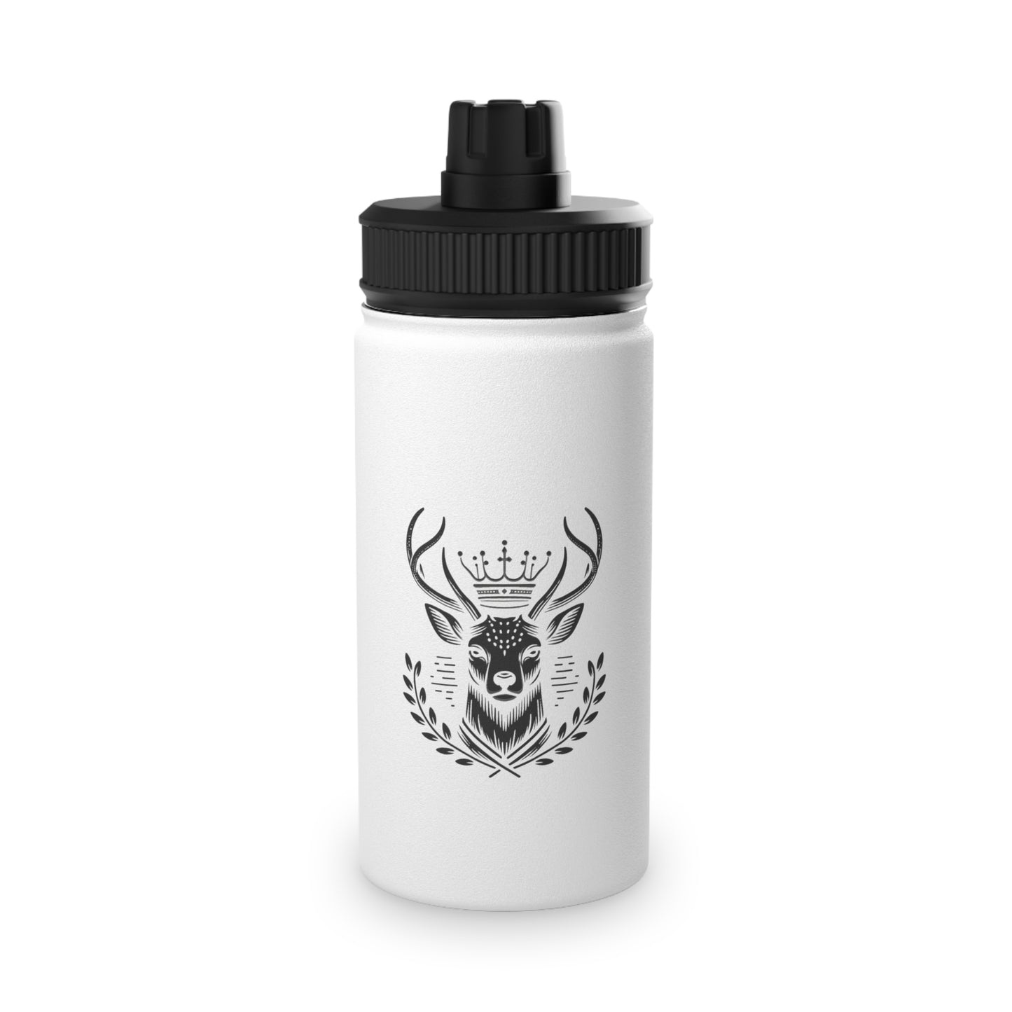Eco-Friendly Stainless Steel Water Bottle with Sports Lid - Deer Design - Oh Deer Lord