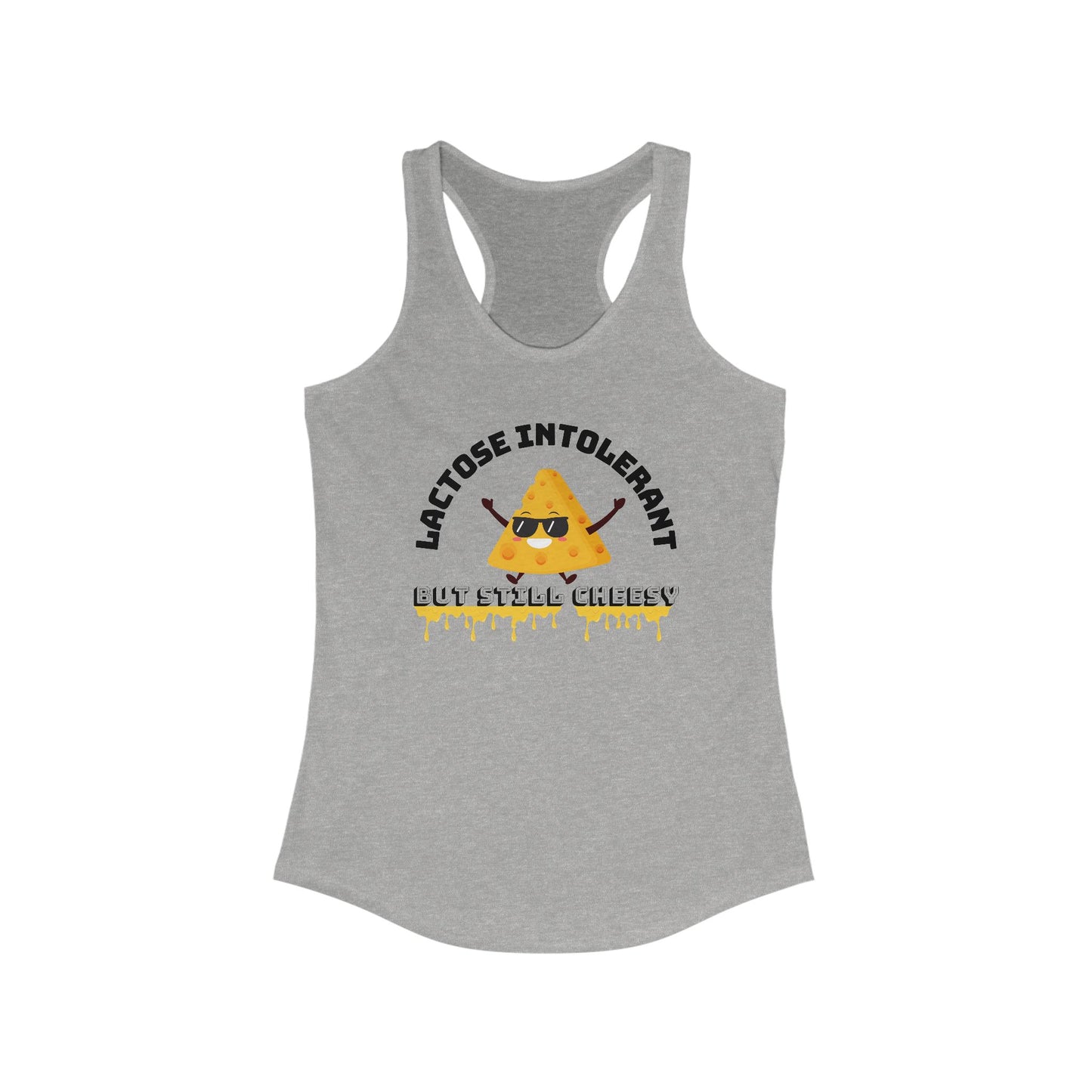Lactose Intolerant Funny Tank, Women's Racerback Tank, Humor Apparel, Summer Top, Gift for Foodies, Nutrition Joke Shirt