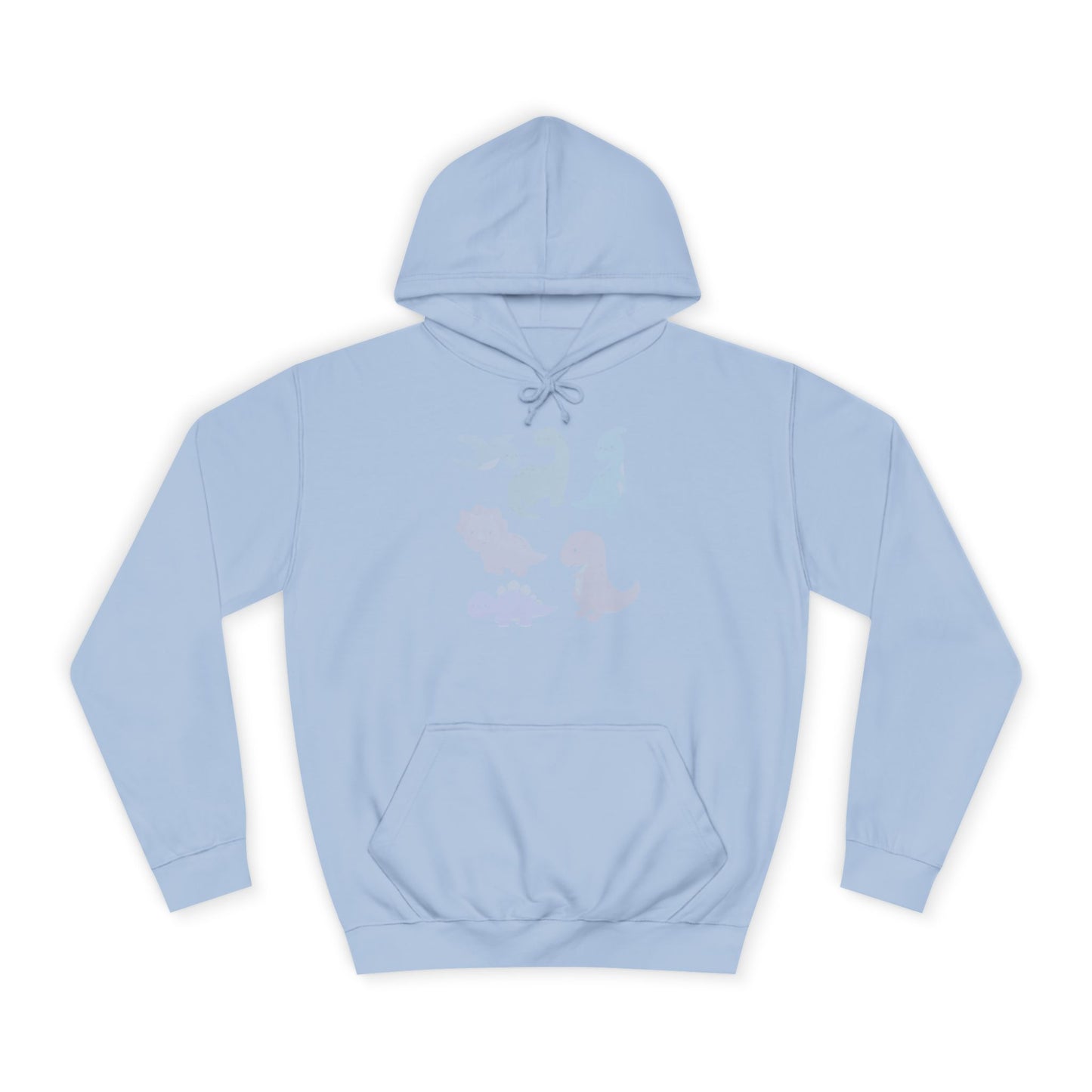 Unisex College Hoodie Colorful Dino - Cozy Casual Sweatshirt for Students, Perfect for Campus Life, Gift for Graduation, School Spirit Wear