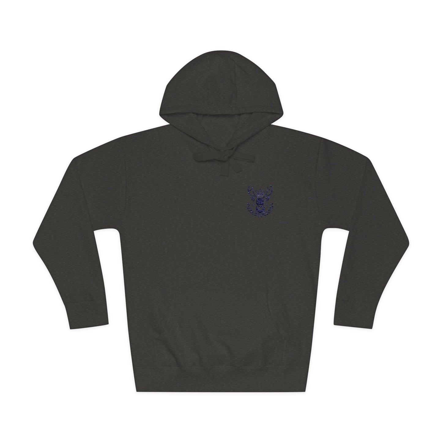 Cozy Unisex Fleece Hoodie with Deer Emblem - Oh Deer Lord