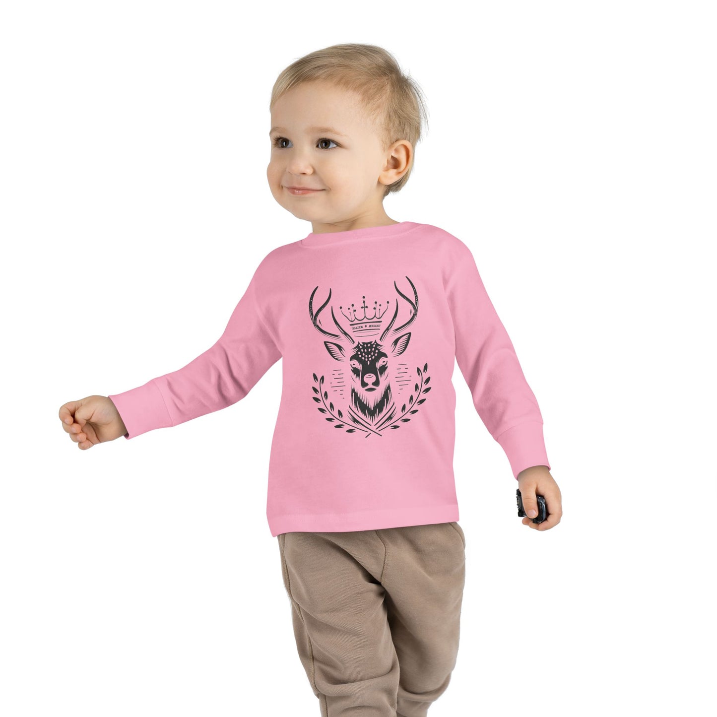 Crowned Deer Toddler Long Sleeve Tee - Oh Deer Lord