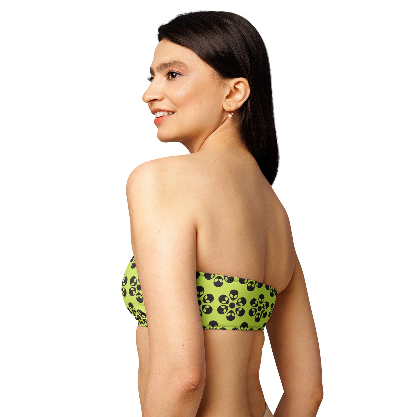 Alien Flowers - Recycled bandeau bikini top - Mindaro.